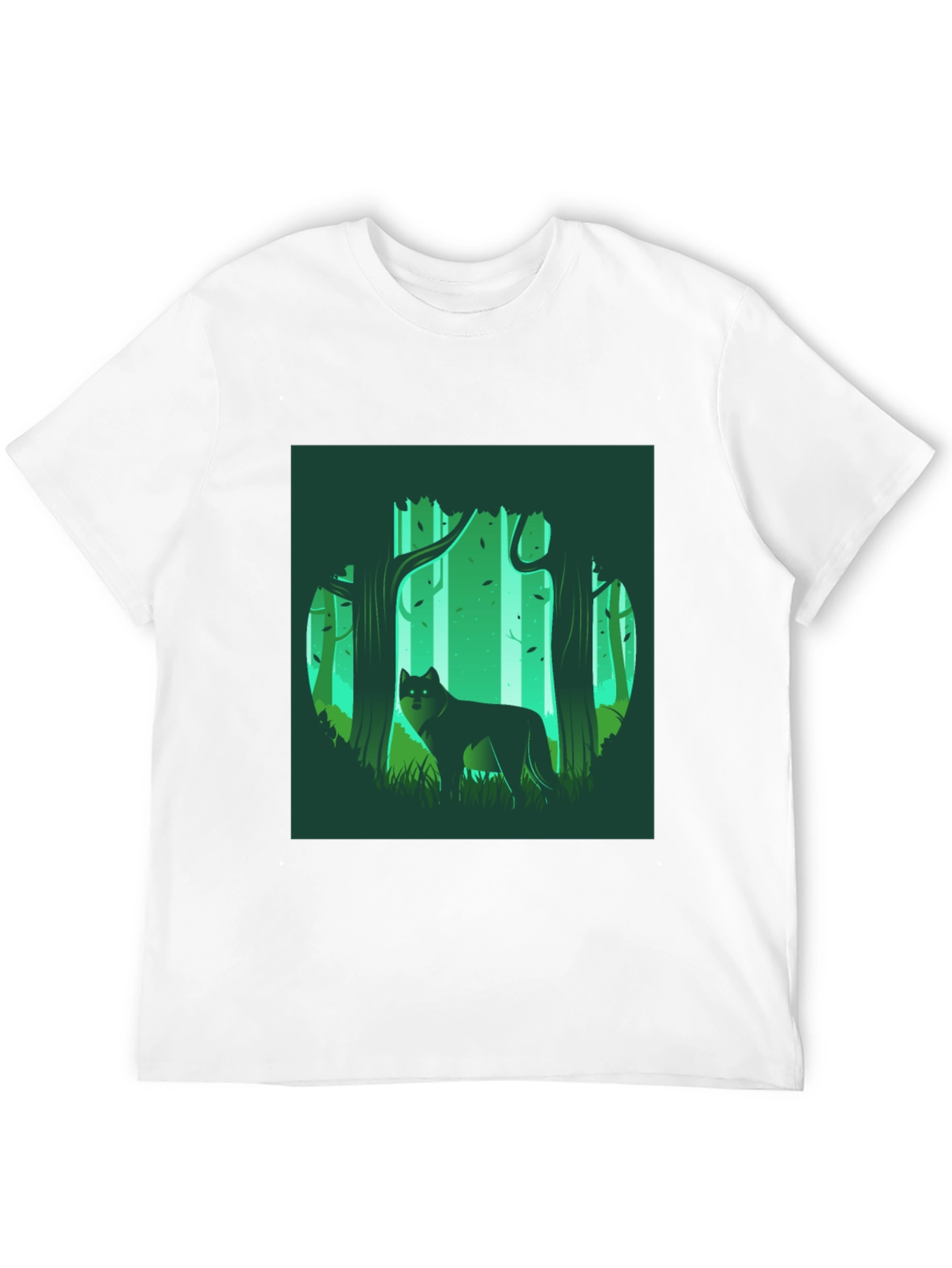 Wolf in Forest Graphic Tee - Black