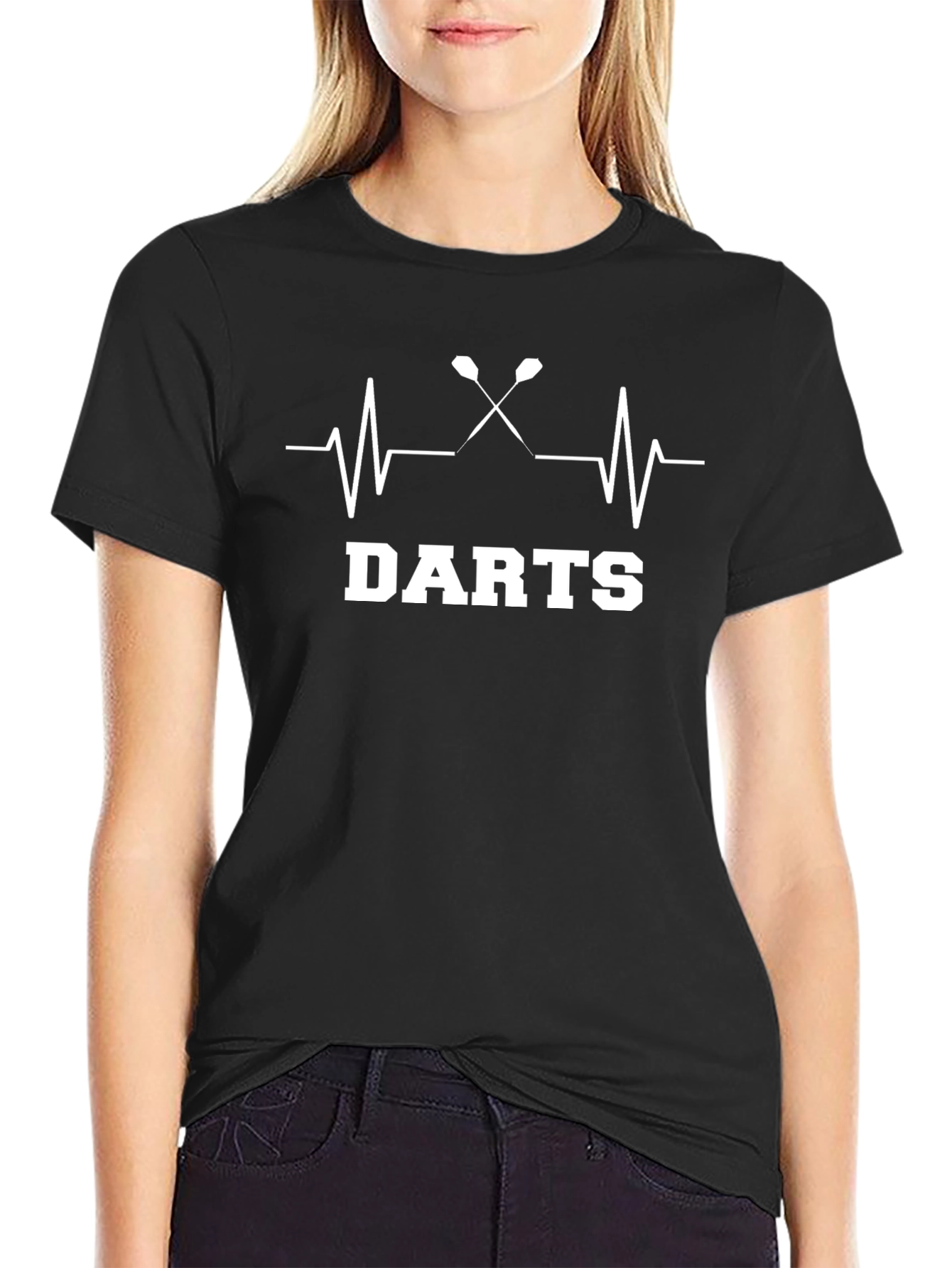 Darts Heartbeat T-Shirt - Black Cotton Tee