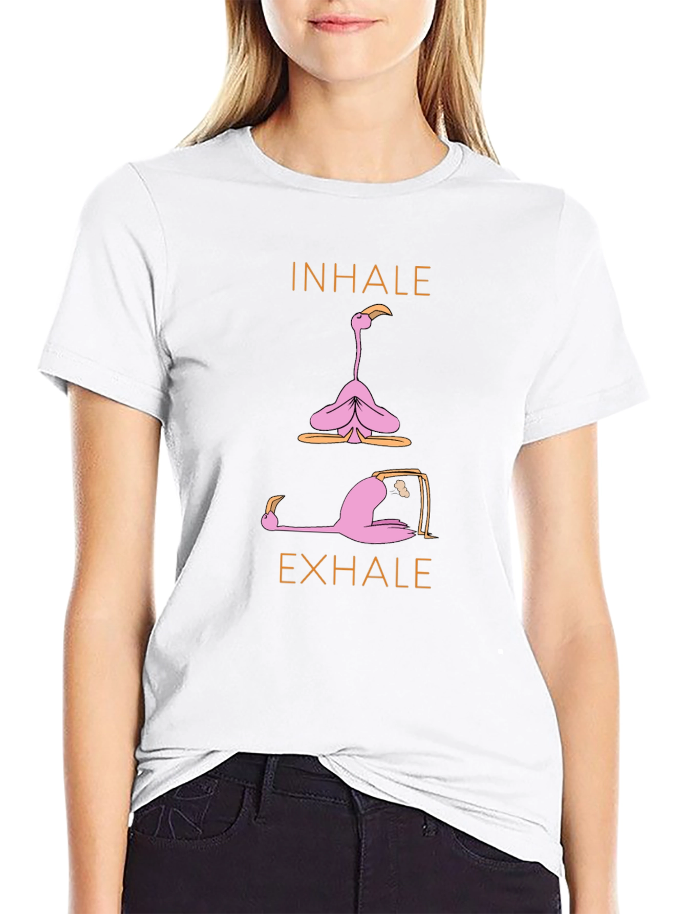 Yoga Flamingo T-Shirt: Inhale Exhale Relax