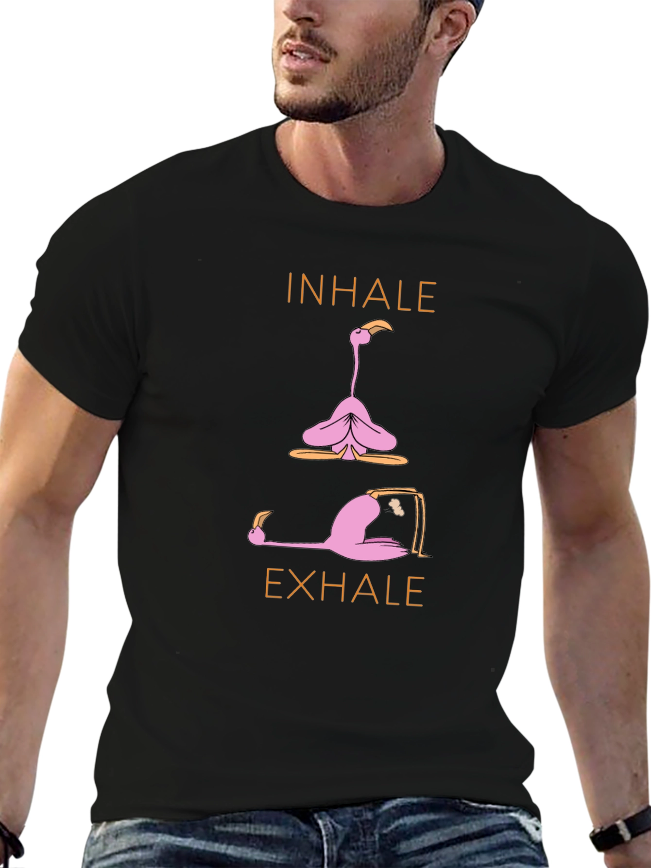 Yoga Flamingo T-Shirt: Inhale Exhale Relax