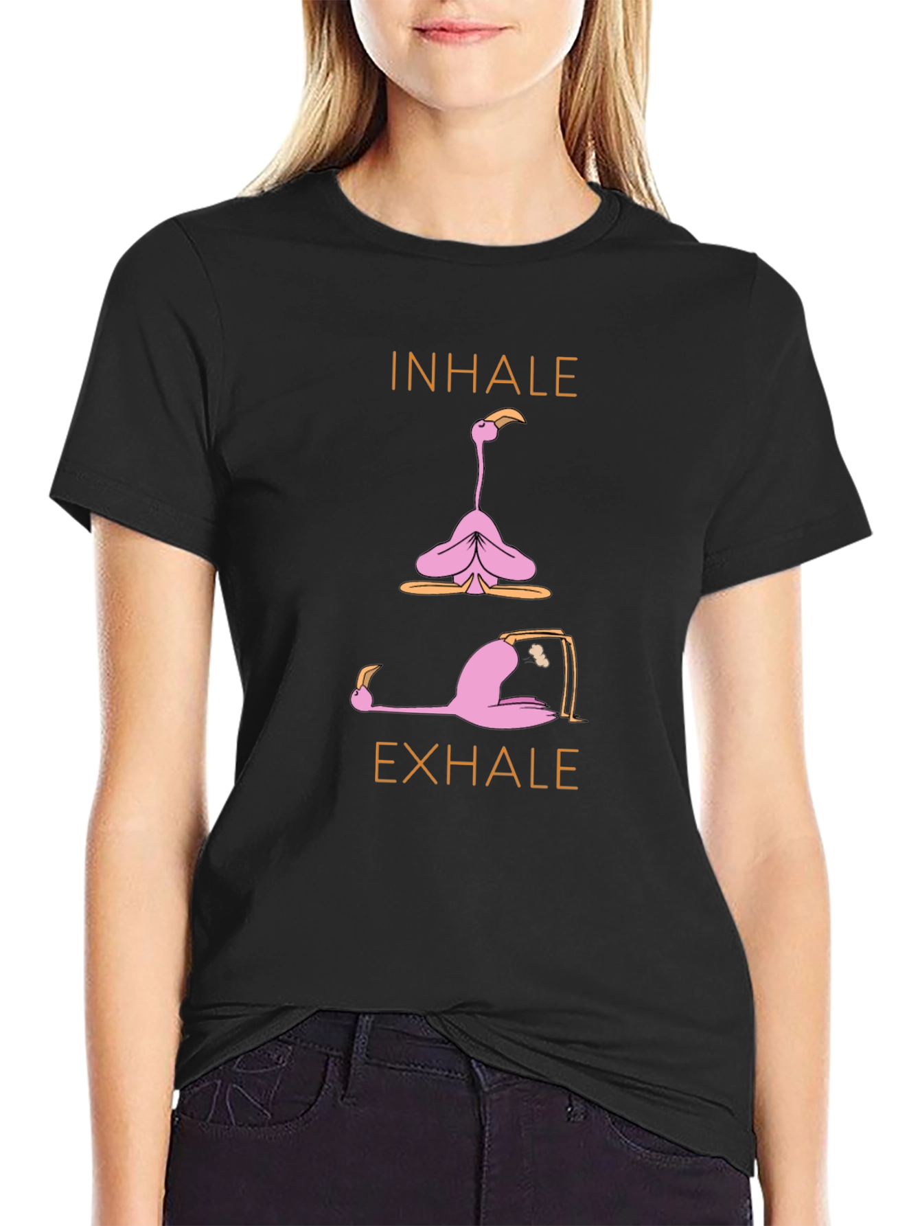 Yoga Flamingo T-Shirt: Inhale Exhale Relax