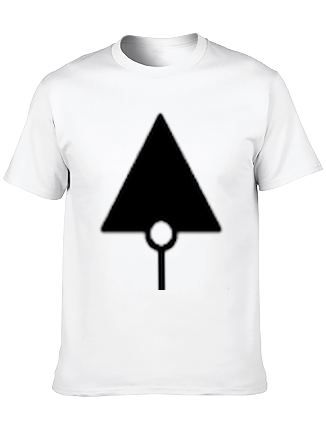 Black T-Shirt with Geometric Arrow Design