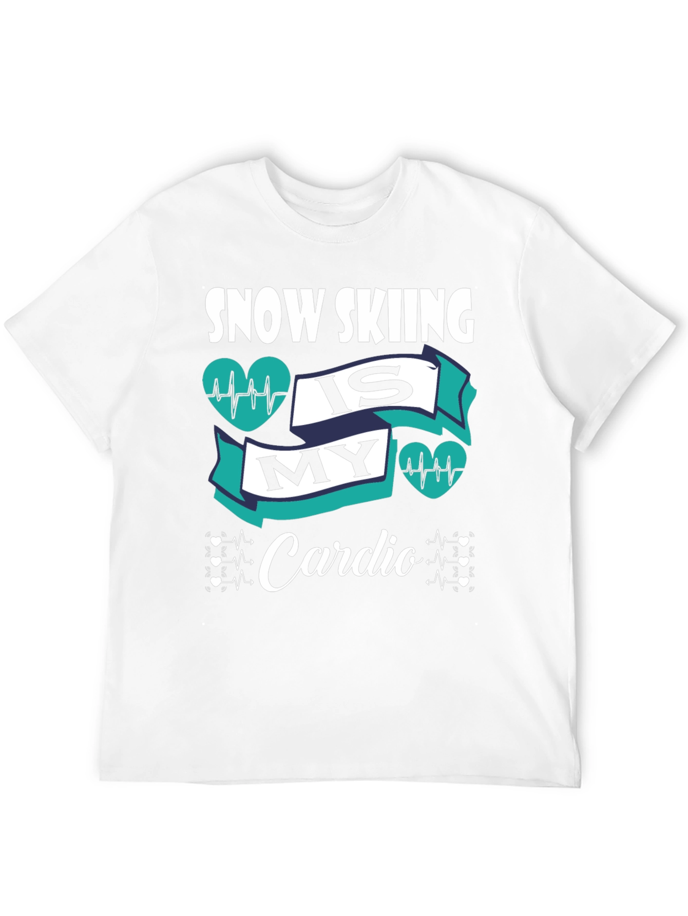 Snow Skiing Is My Cardio Graphic T-Shirt