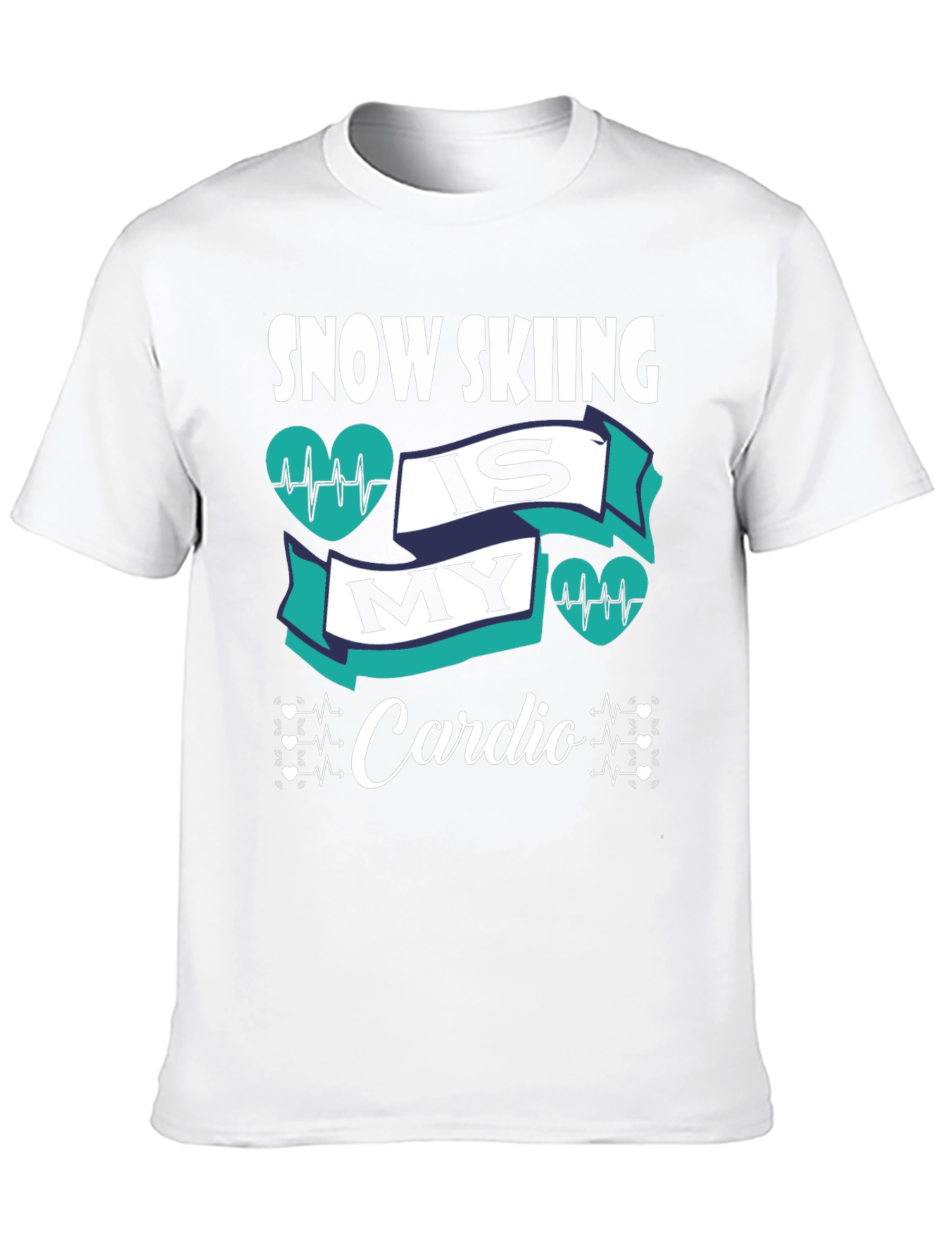 Snow Skiing Is My Cardio Graphic T-Shirt