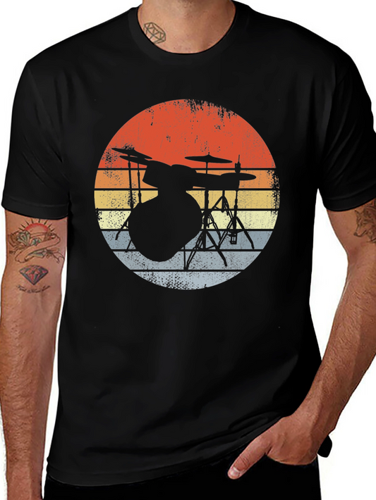 Vintage Drum Set Silhouette T-Shirt