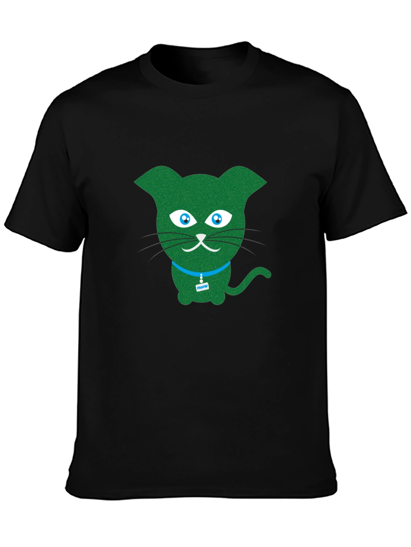 Green Cartoon Cat T-Shirt