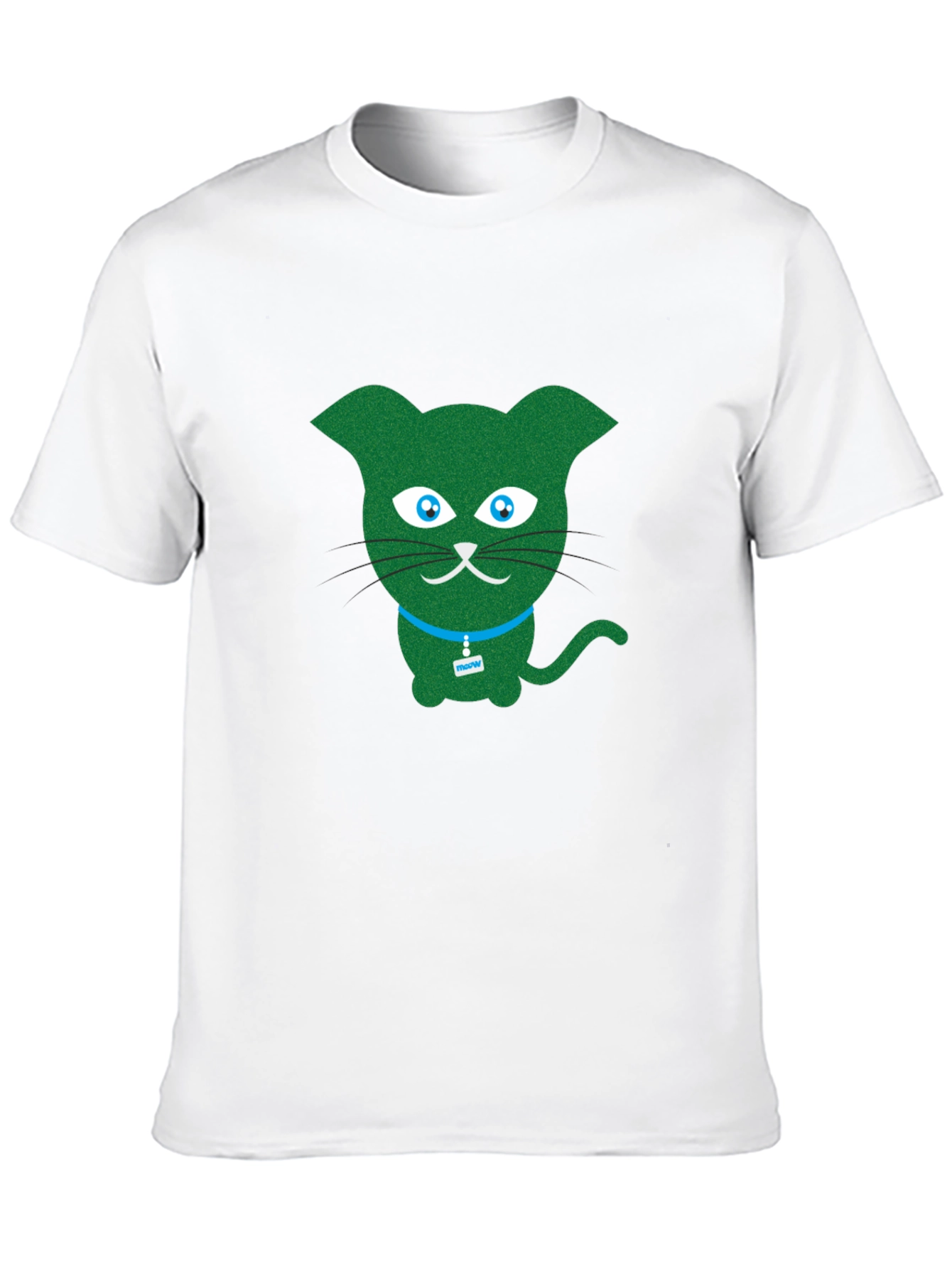 Green Cartoon Cat T-Shirt