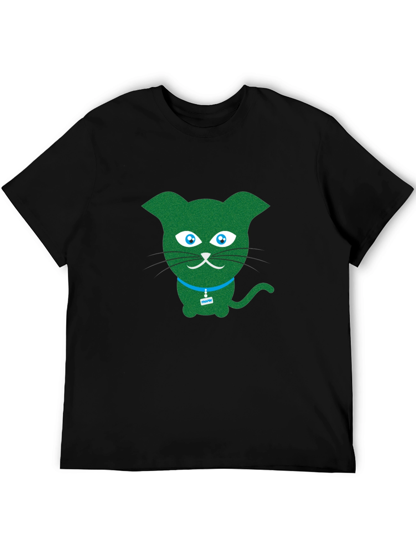 Green Cartoon Cat T-Shirt