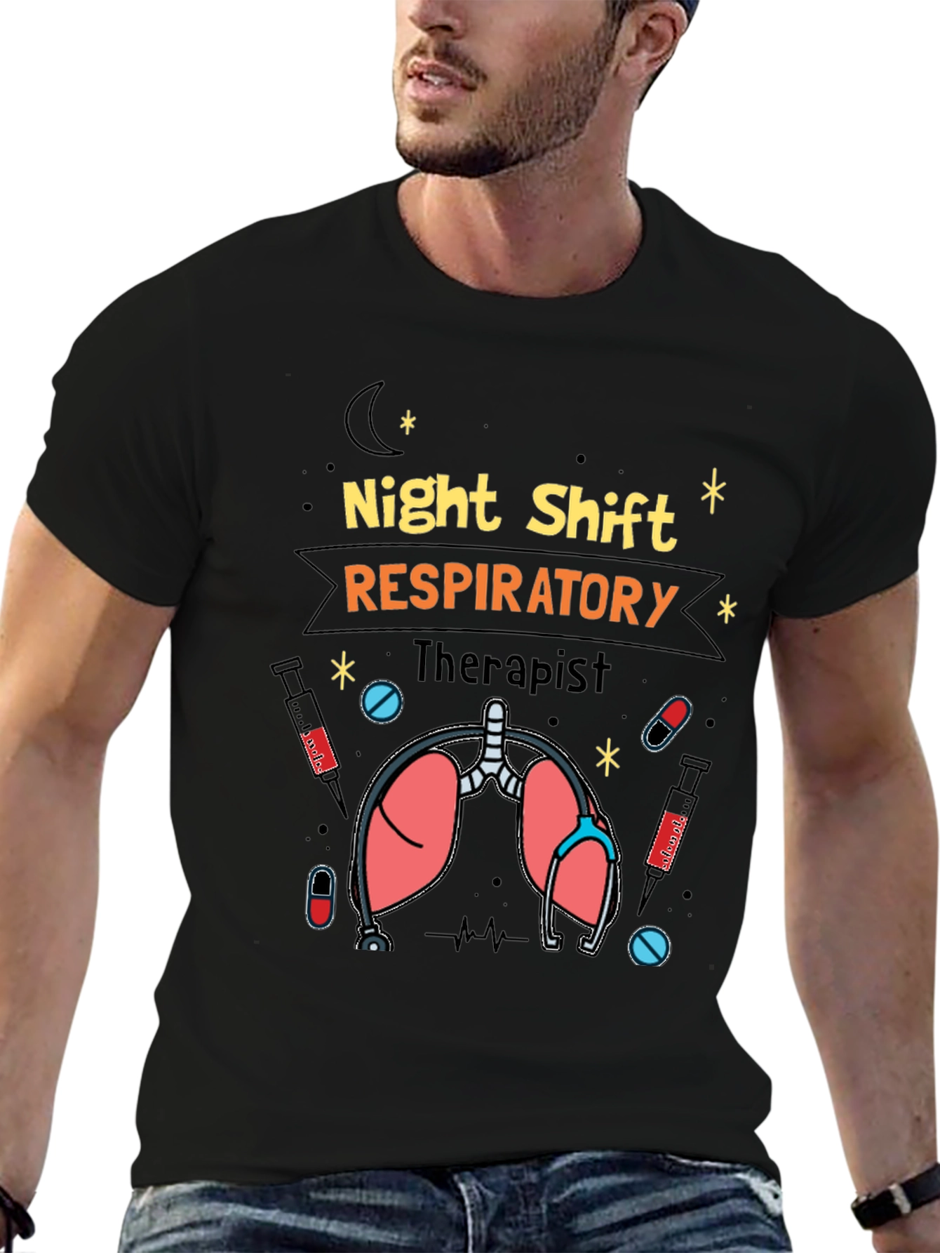 Night Shift Respiratory Therapist Graphic Tee