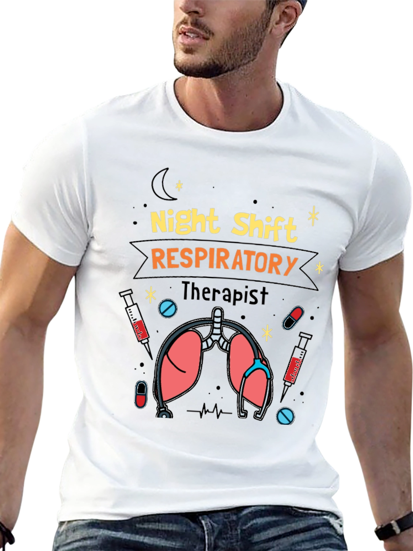 Night Shift Respiratory Therapist Graphic Tee