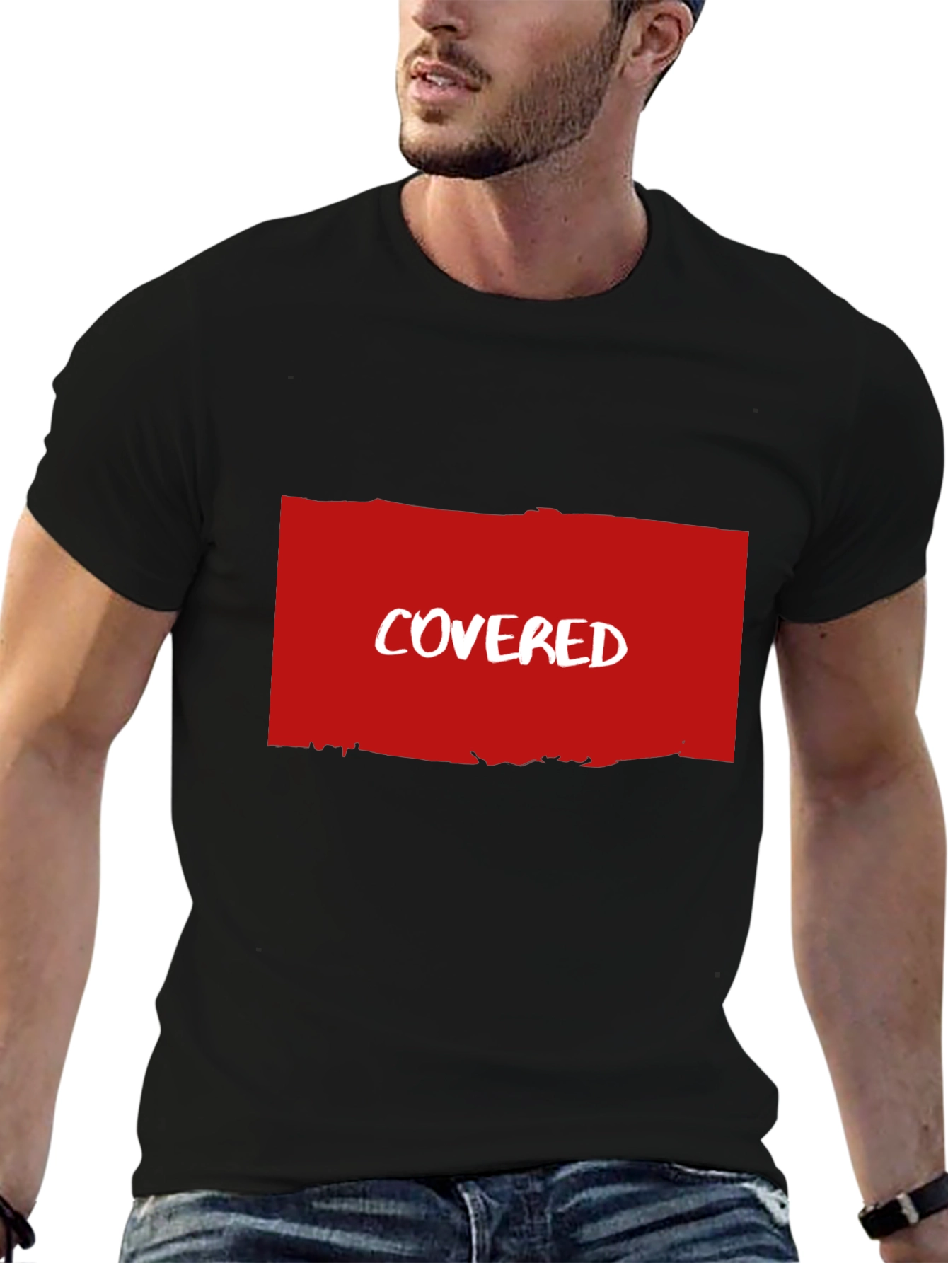 Covered T-Shirt - Soft Black Cotton Blend