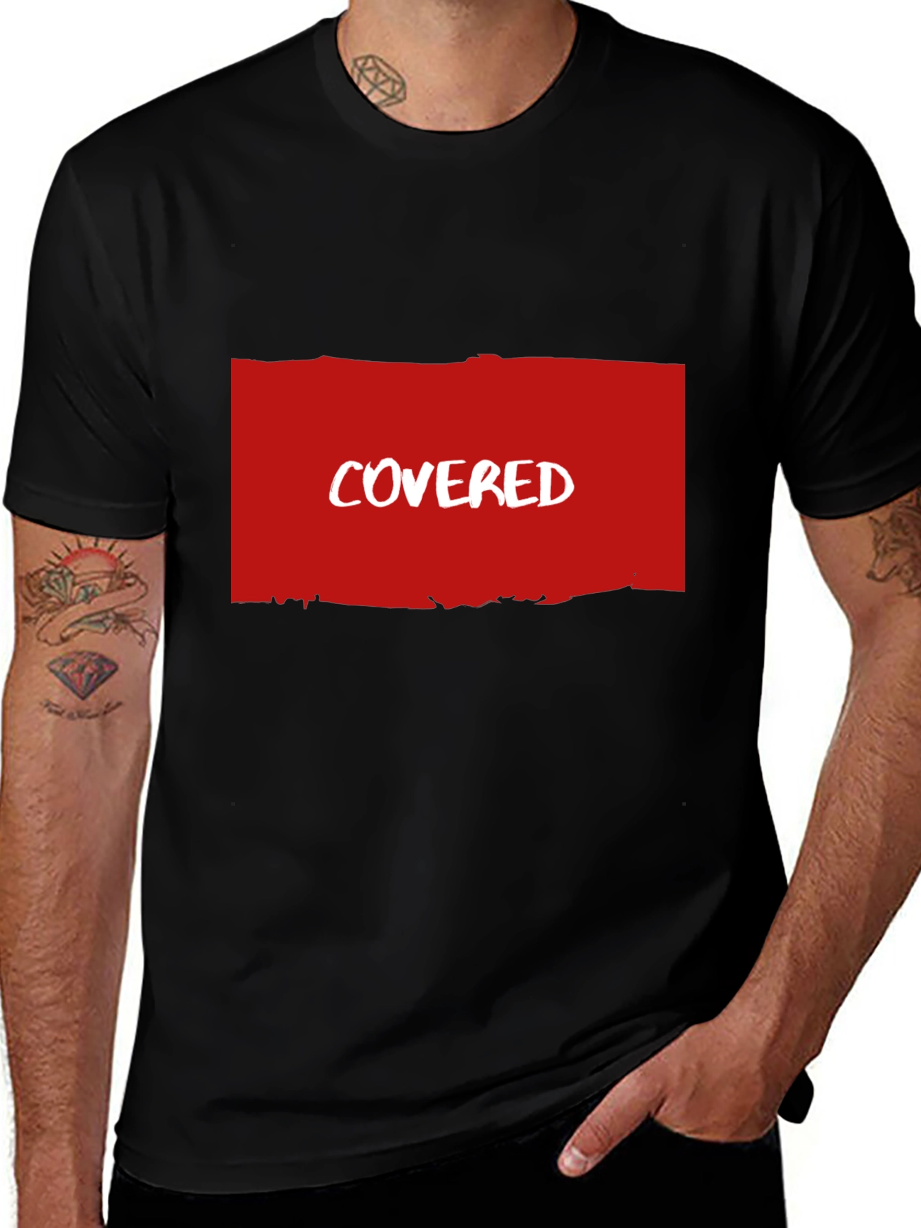 Covered T-Shirt - Soft Black Cotton Blend