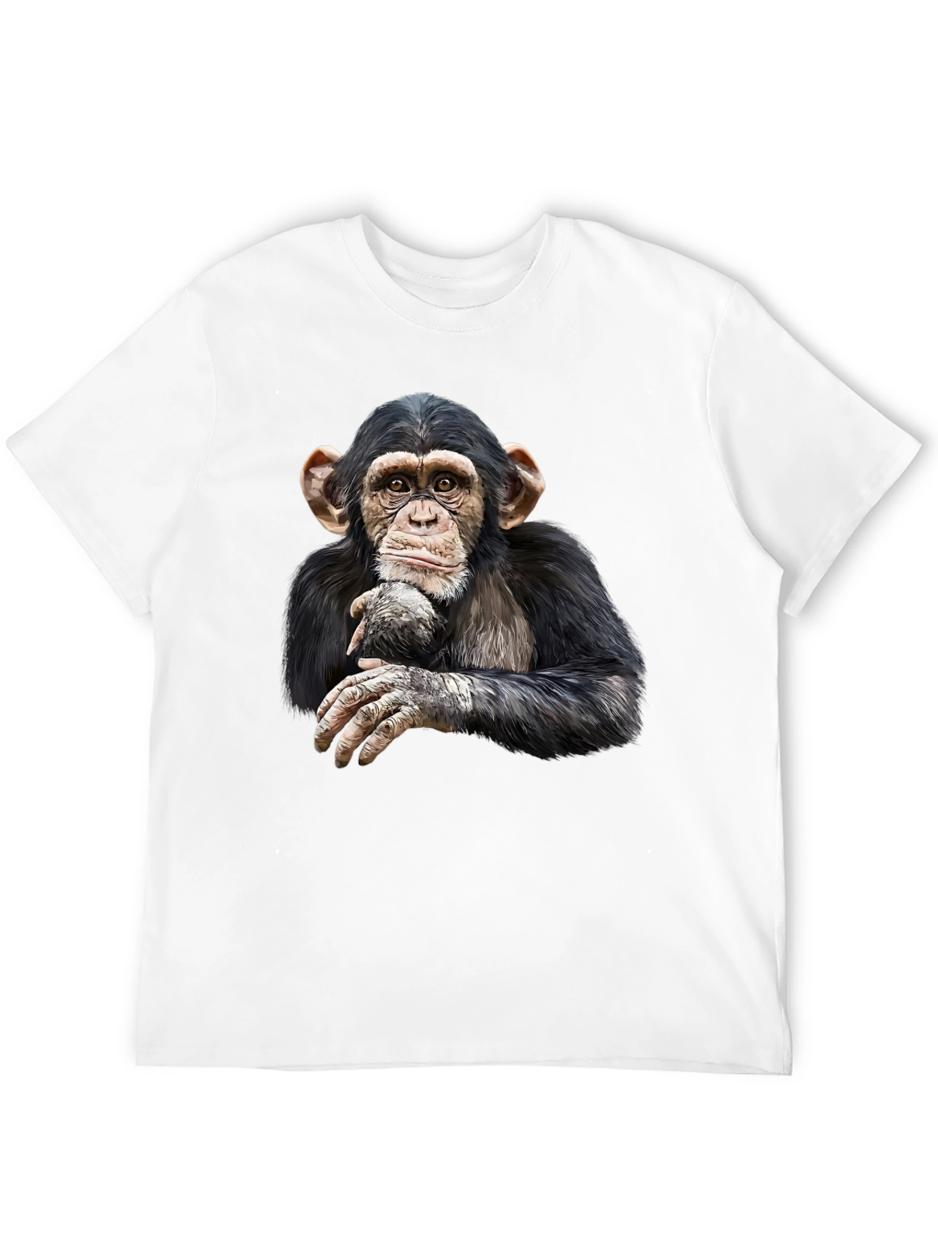 Chimpanzee Graphic Tee - Black Cotton T-Shirt