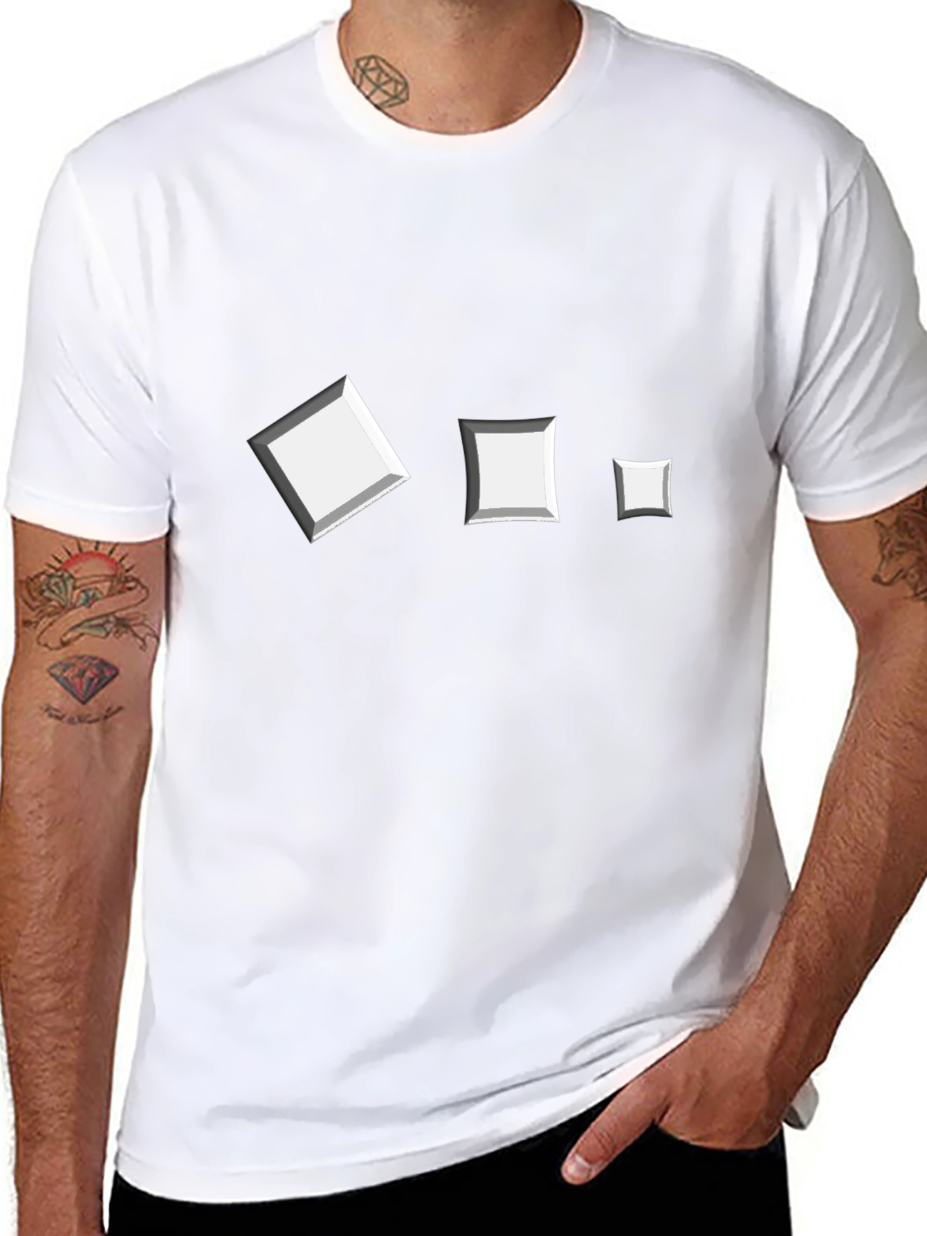 Modern Squares Tee - Unique Geometric Design