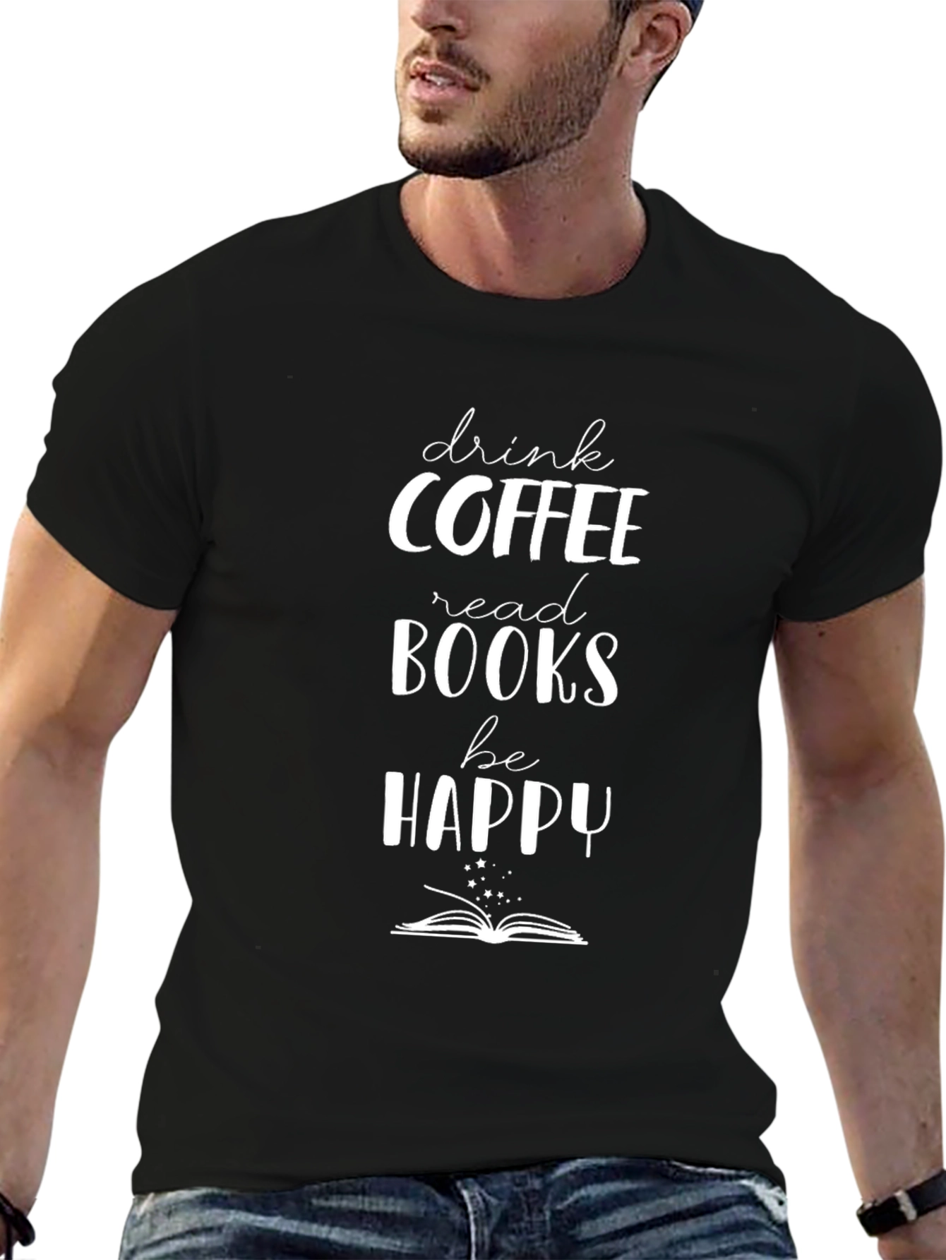 Coffee Books Happy Graphic Tee