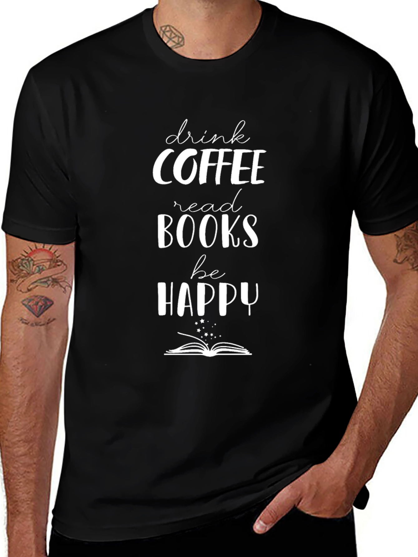 Coffee Books Happy Graphic Tee
