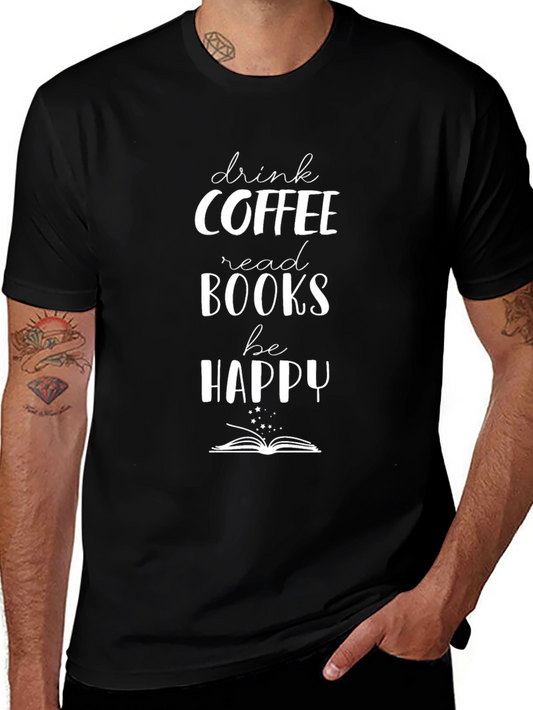 Coffee Books Happy Graphic Tee