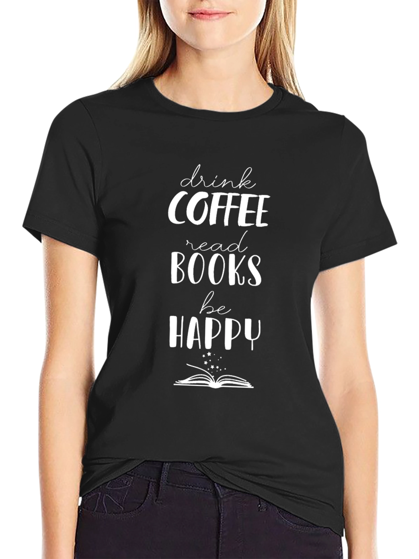 Coffee Books Happy Graphic Tee