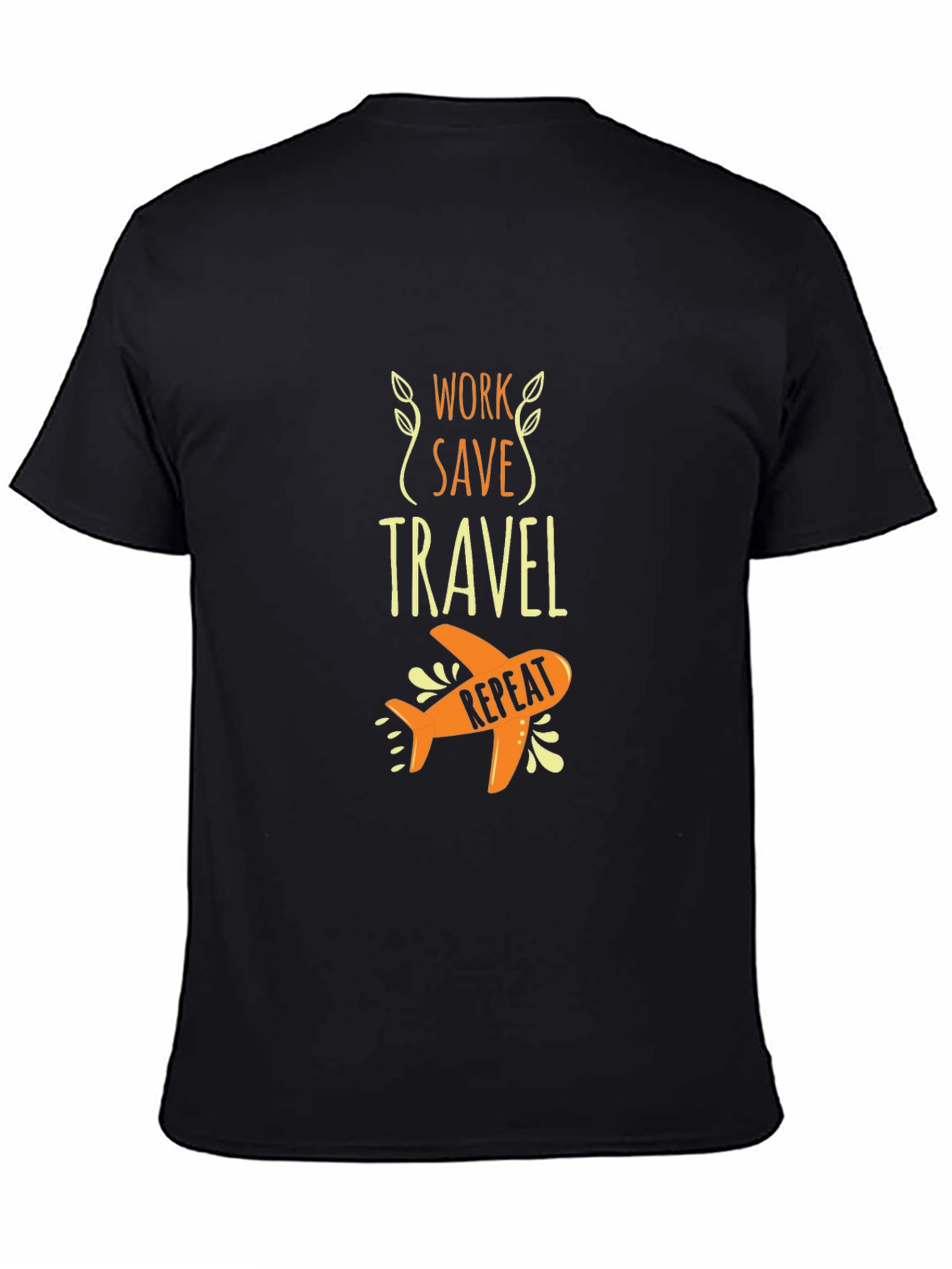 Work Save Travel Repeat Black Graphic Tee