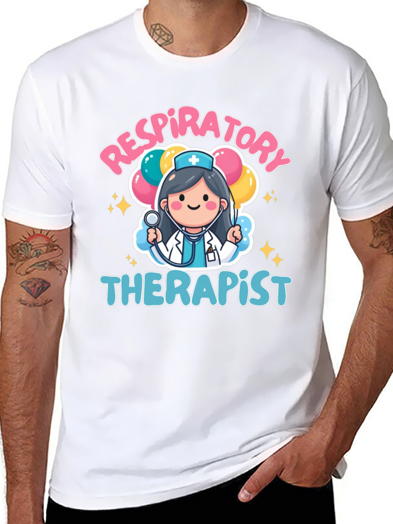 Respiratory Therapist Cartoon Graphic T-Shirt