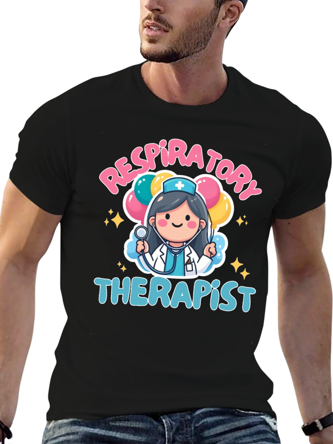 Respiratory Therapist Cartoon Graphic T-Shirt