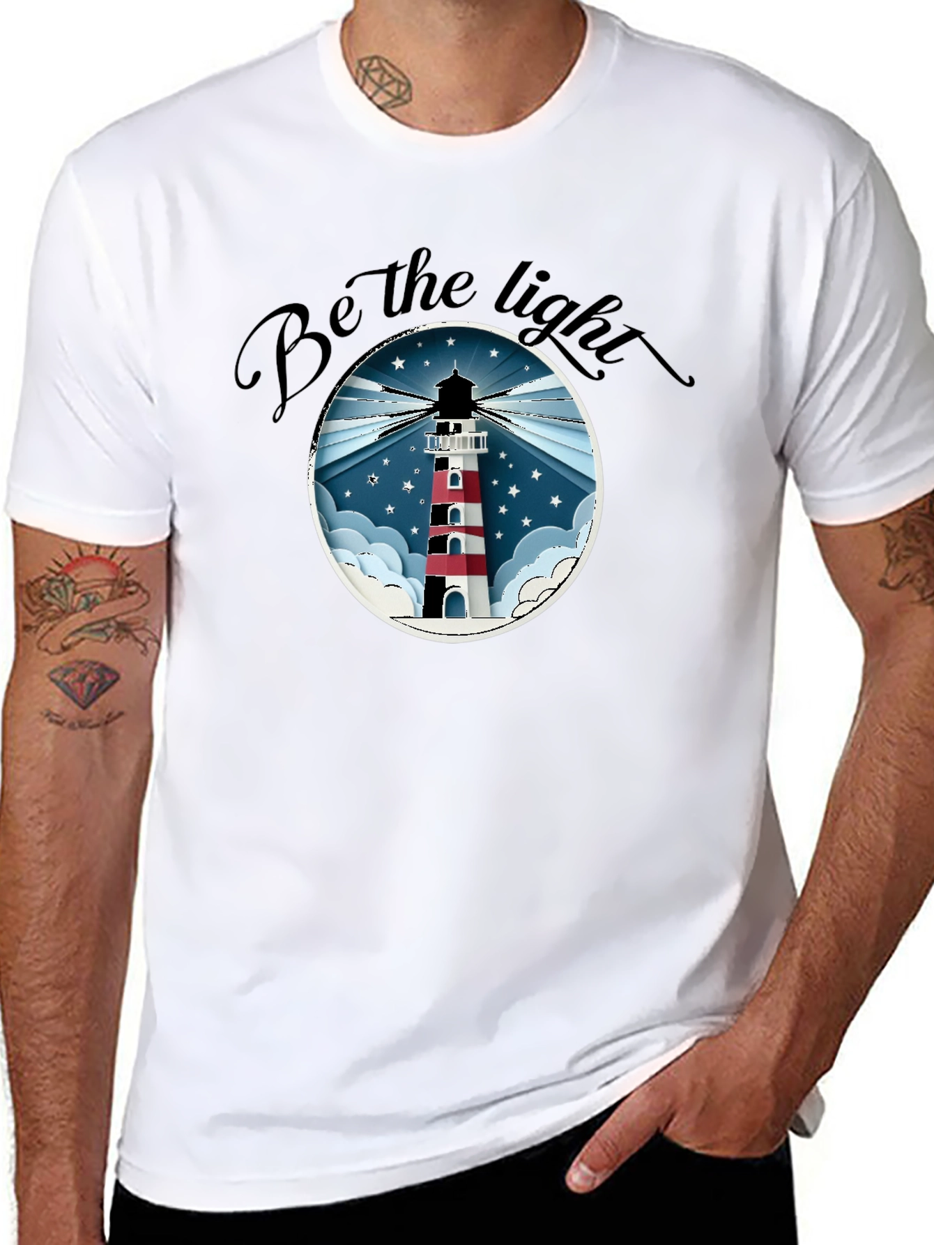 Be the Light Lighthouse T-Shirt - Black