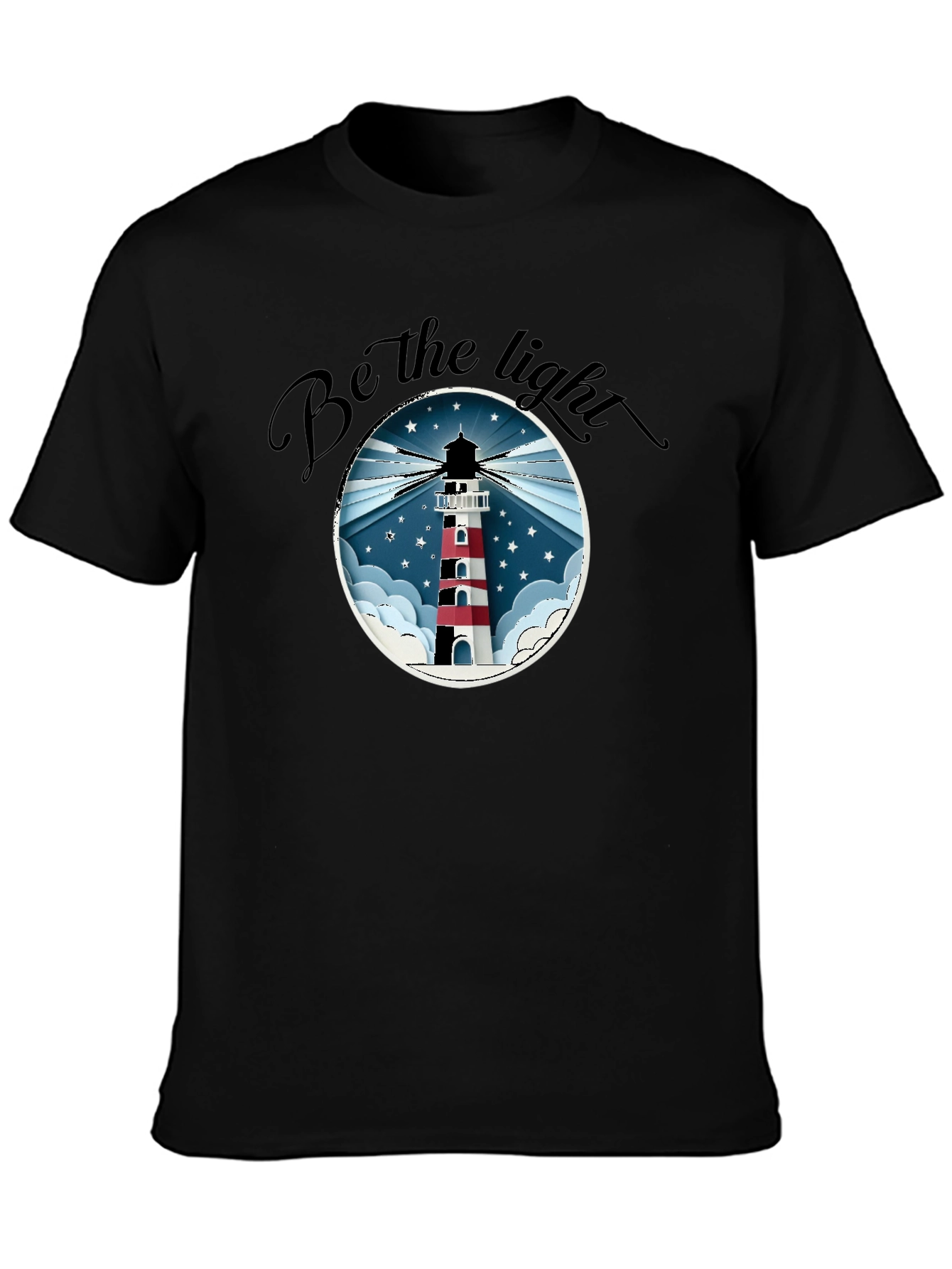 Be the Light Lighthouse T-Shirt - Black