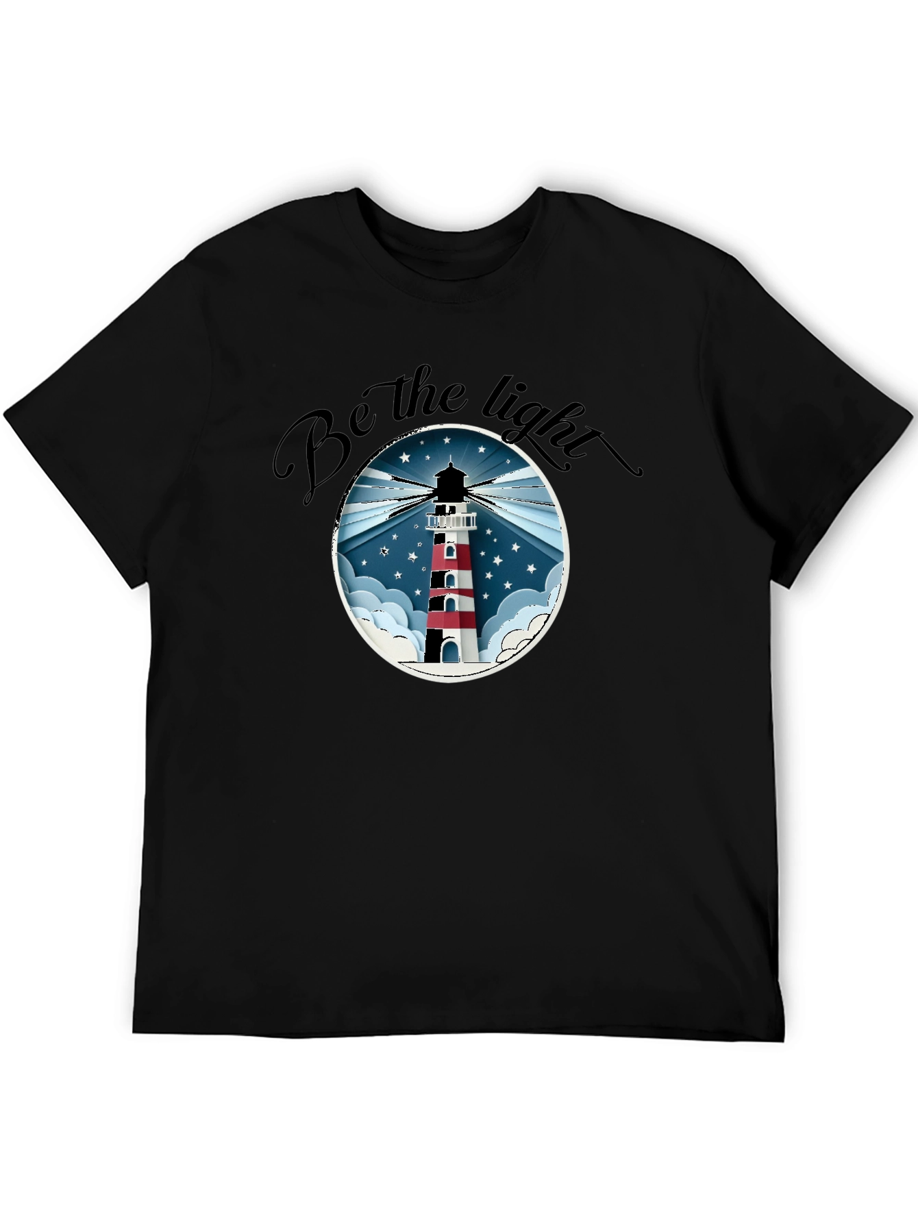 Be the Light Lighthouse T-Shirt - Black