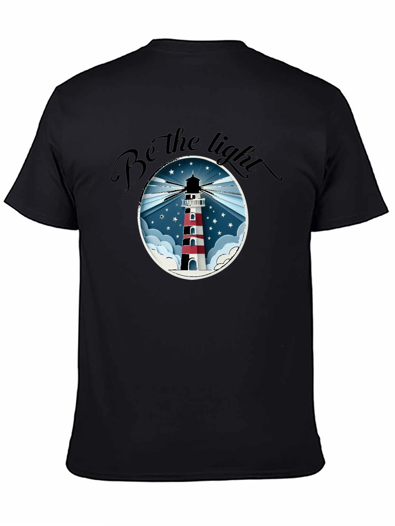 Be the Light Lighthouse T-Shirt - Black
