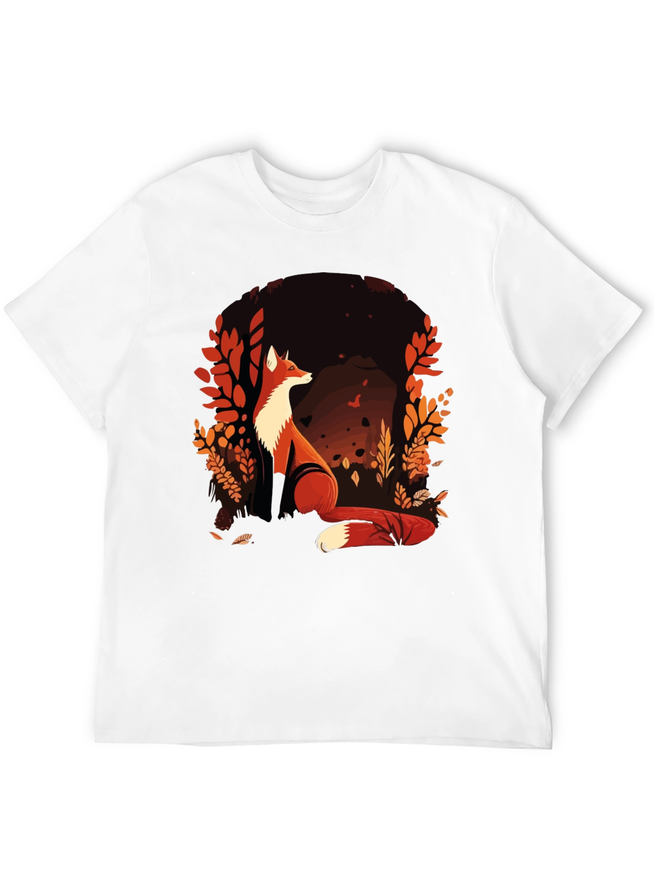 Fox Graphic Print Crew Neck T-Shirt