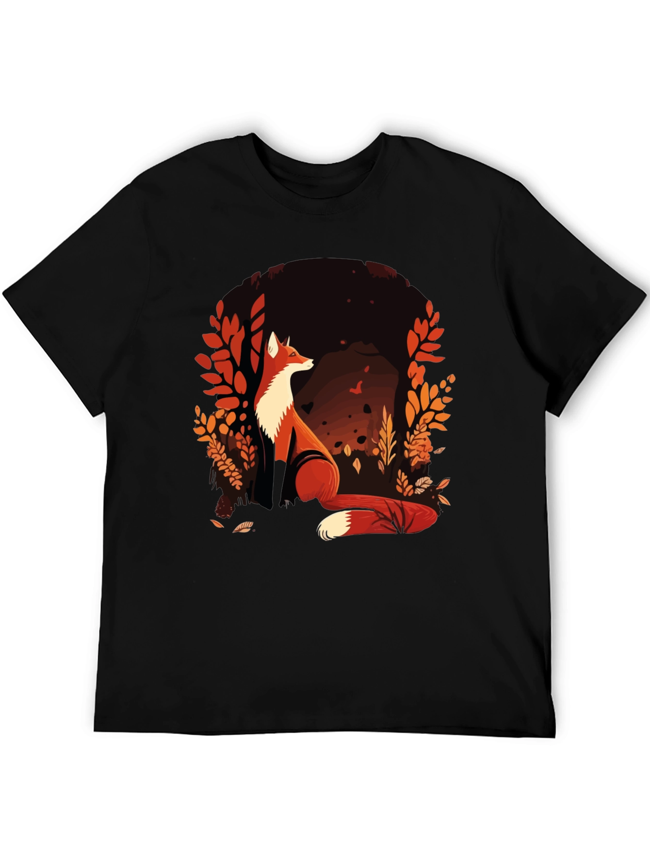 Fox Graphic Print Crew Neck T-Shirt