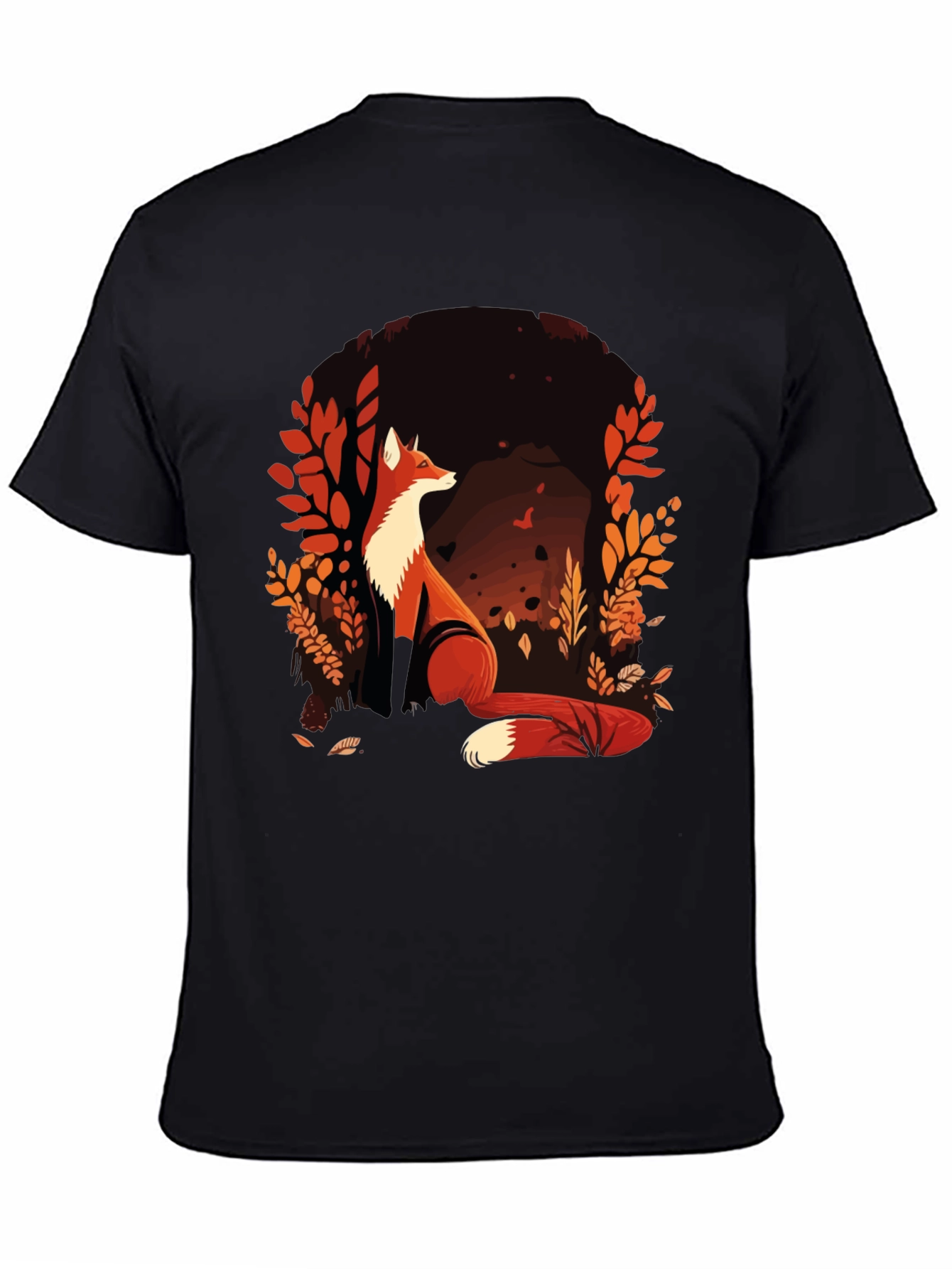 Fox Graphic Print Crew Neck T-Shirt