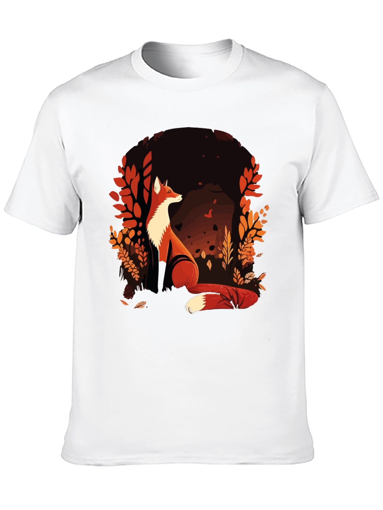 Fox Graphic Print Crew Neck T-Shirt