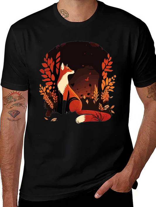 Fox Graphic Print Crew Neck T-Shirt