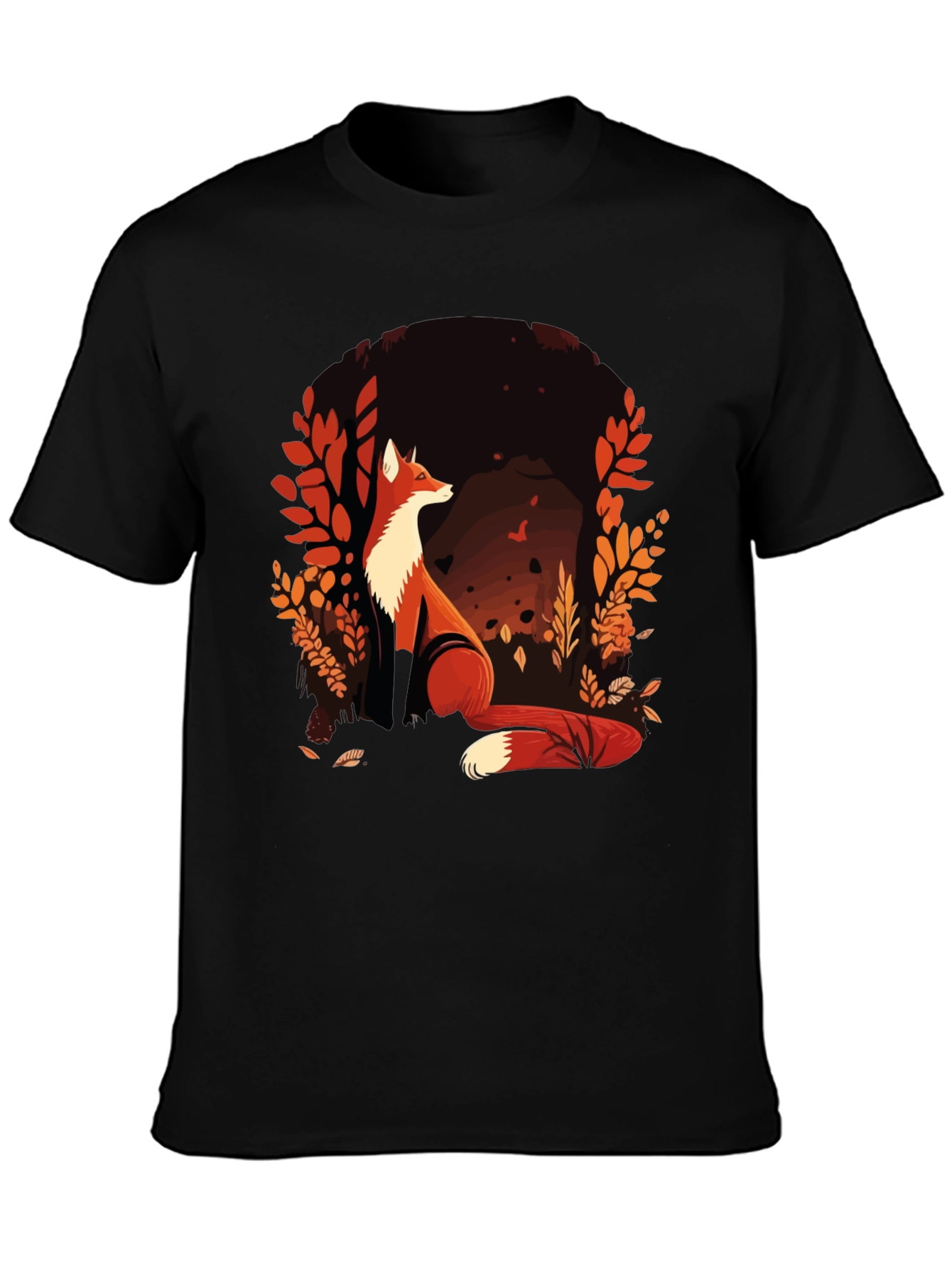 Fox Graphic Print Crew Neck T-Shirt