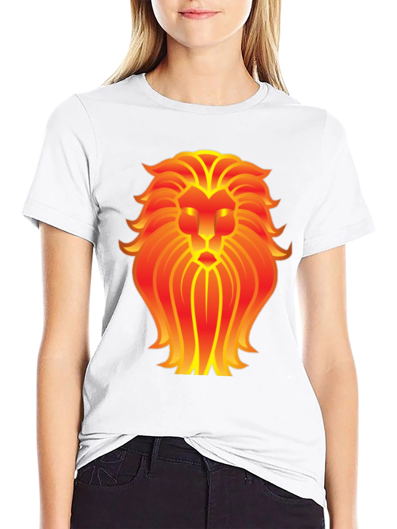 Fiery Lion Graphic Tee - Bold Zodiac Leo Shirt