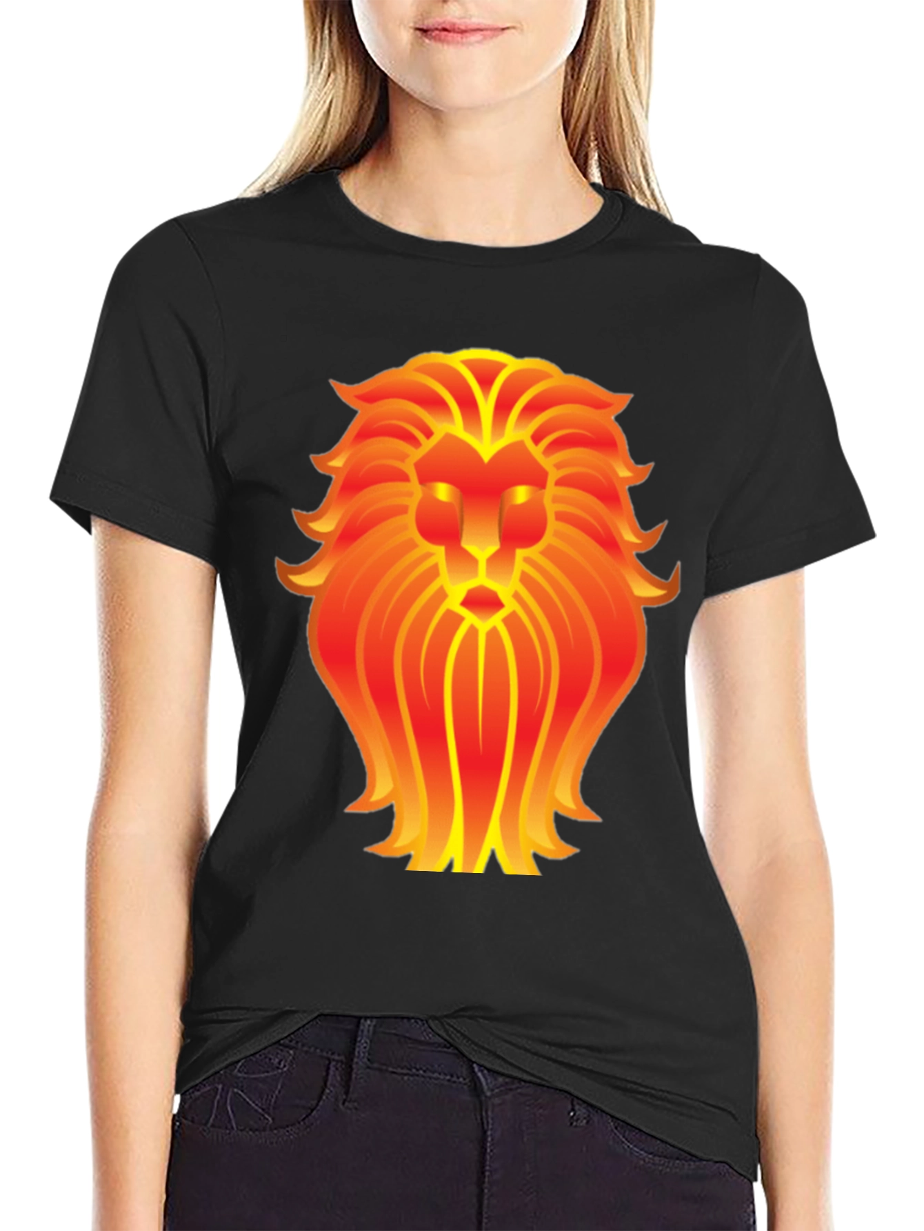 Fiery Lion Graphic Tee - Bold Zodiac Leo Shirt