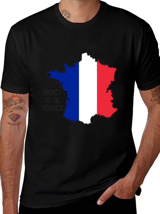 Proud to Be French T-Shirt - France Flag Map Tee