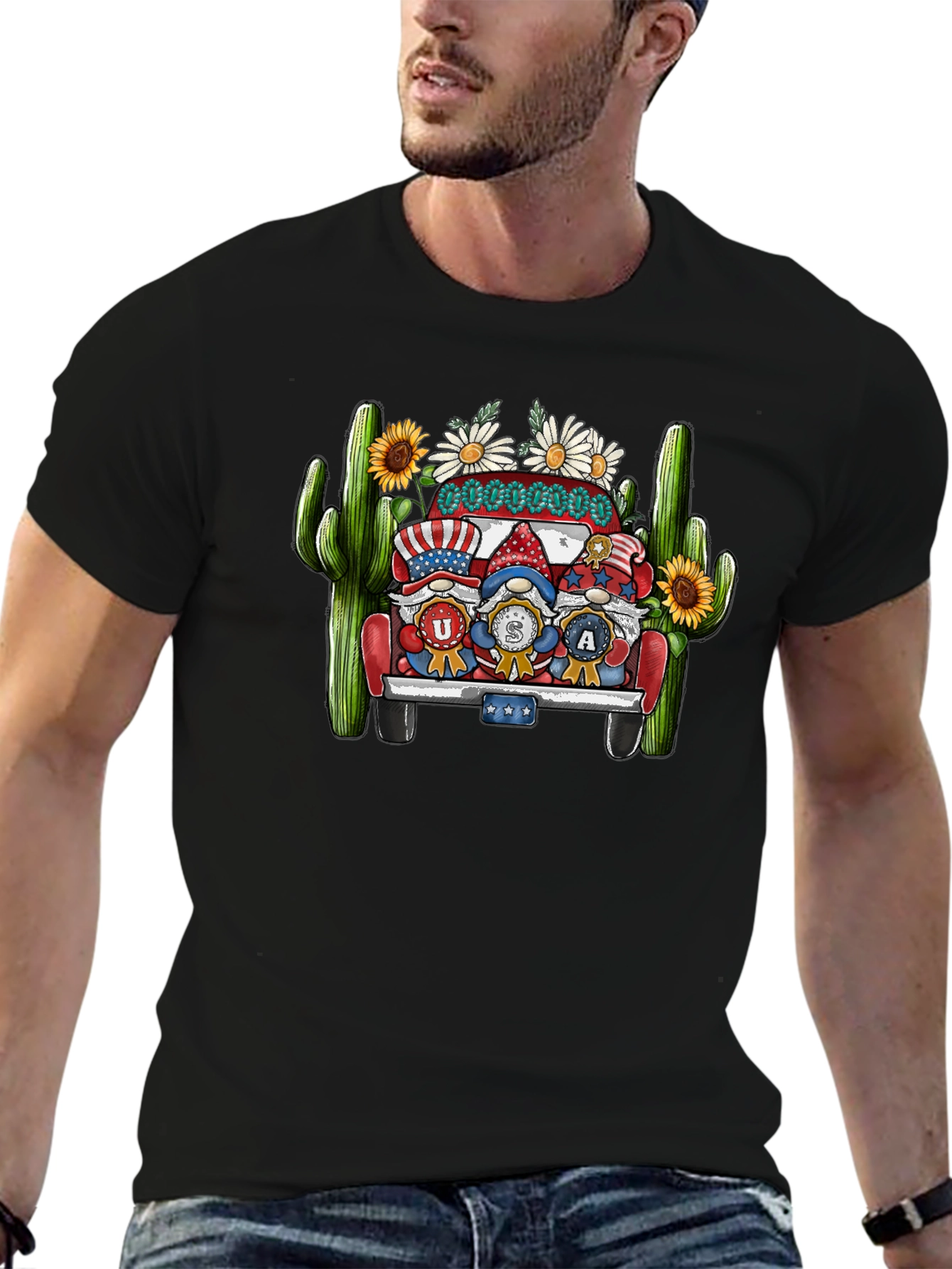 USA Gnomes Truck Patriotic T-Shirt