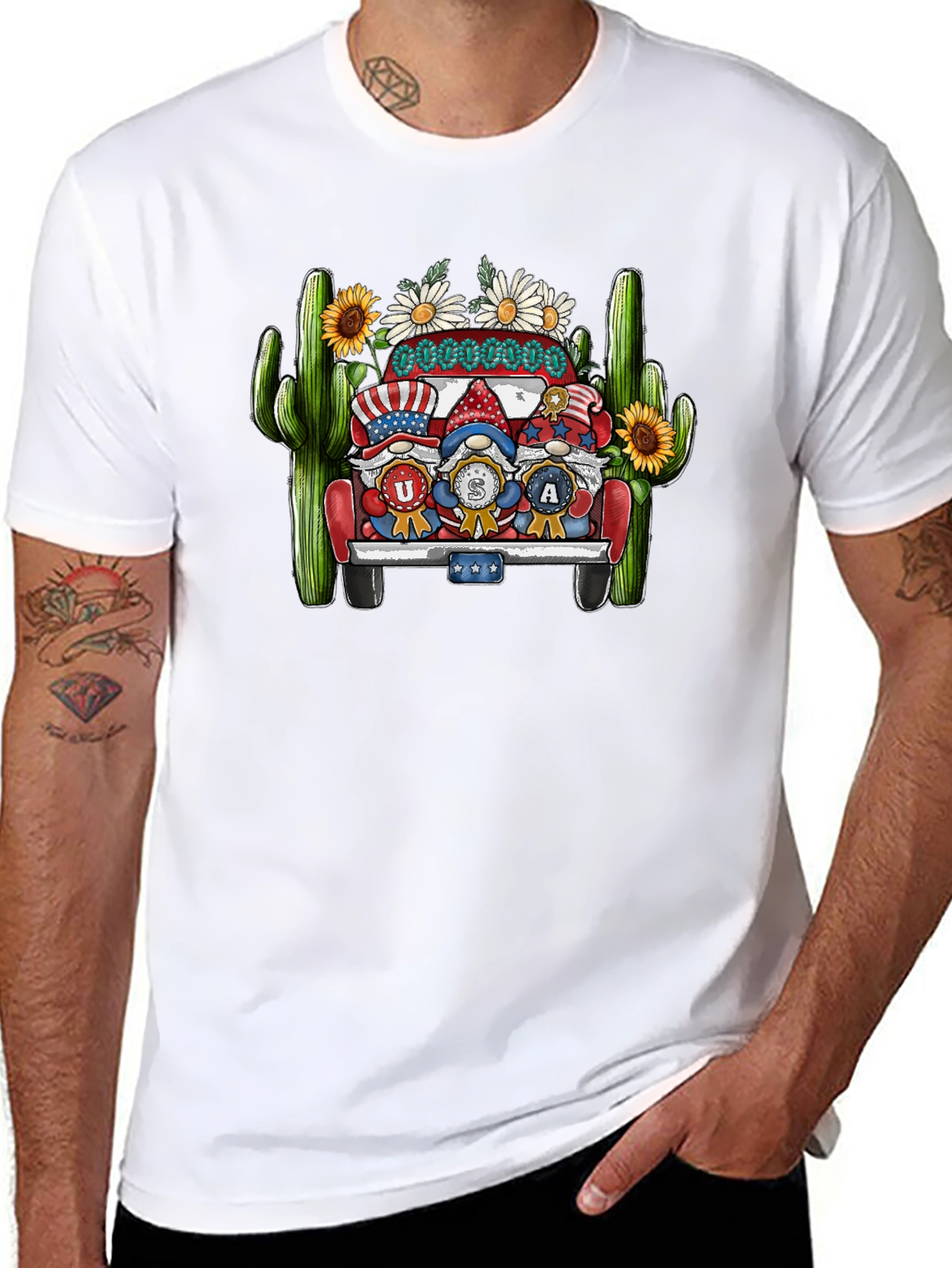 USA Gnomes Truck Patriotic T-Shirt