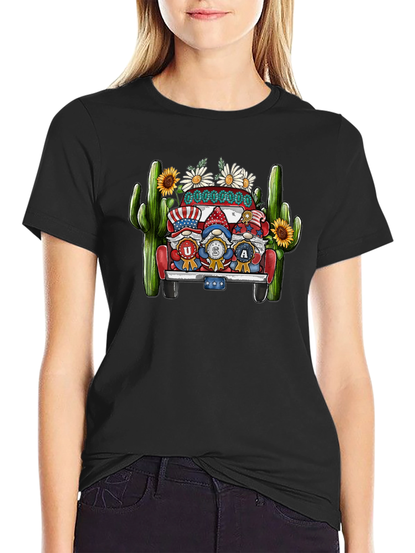 USA Gnomes Truck Patriotic T-Shirt