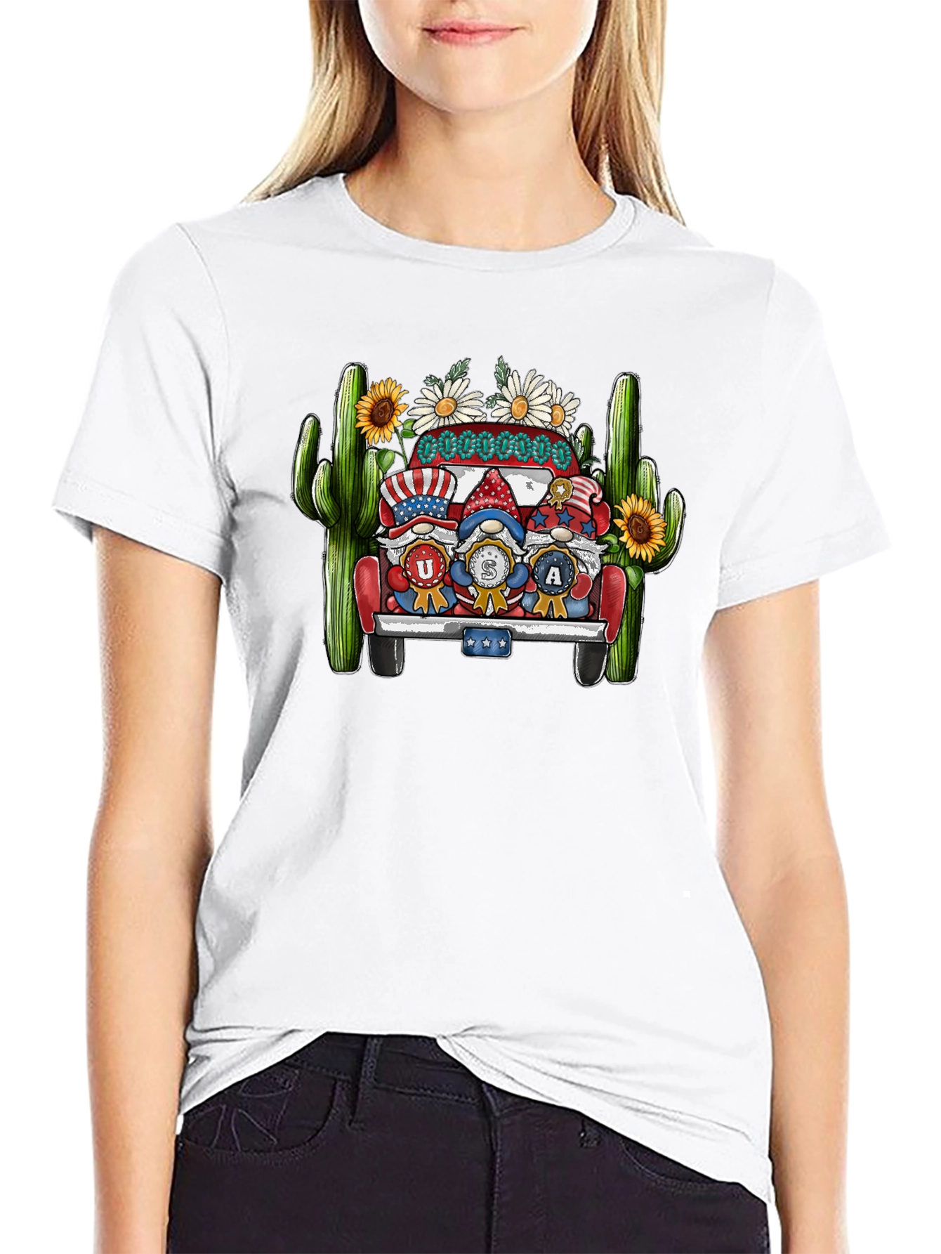 USA Gnomes Truck Patriotic T-Shirt