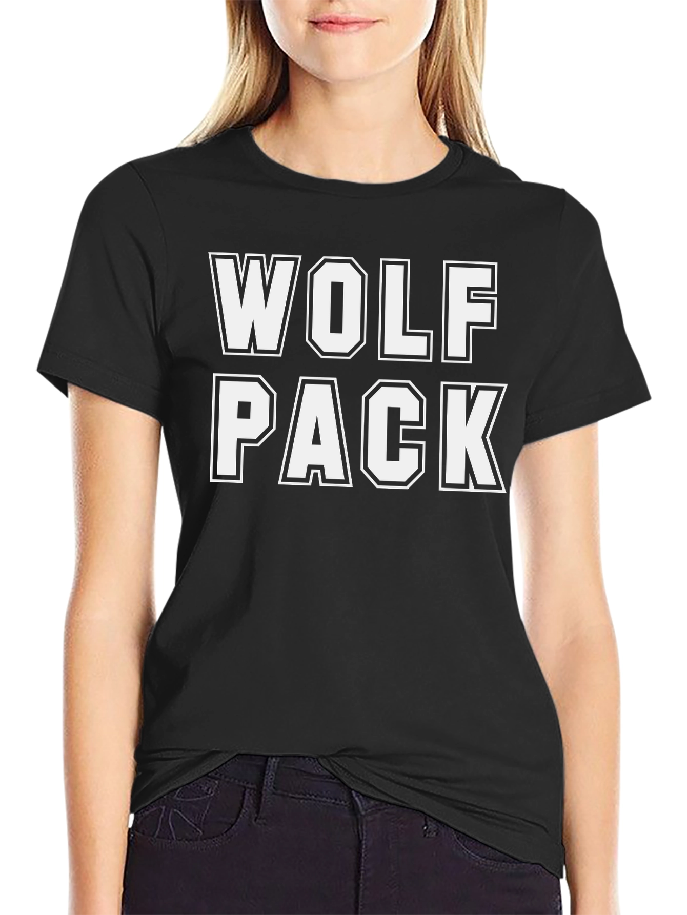 Wolf Pack Crew Neck Graphic T-Shirt