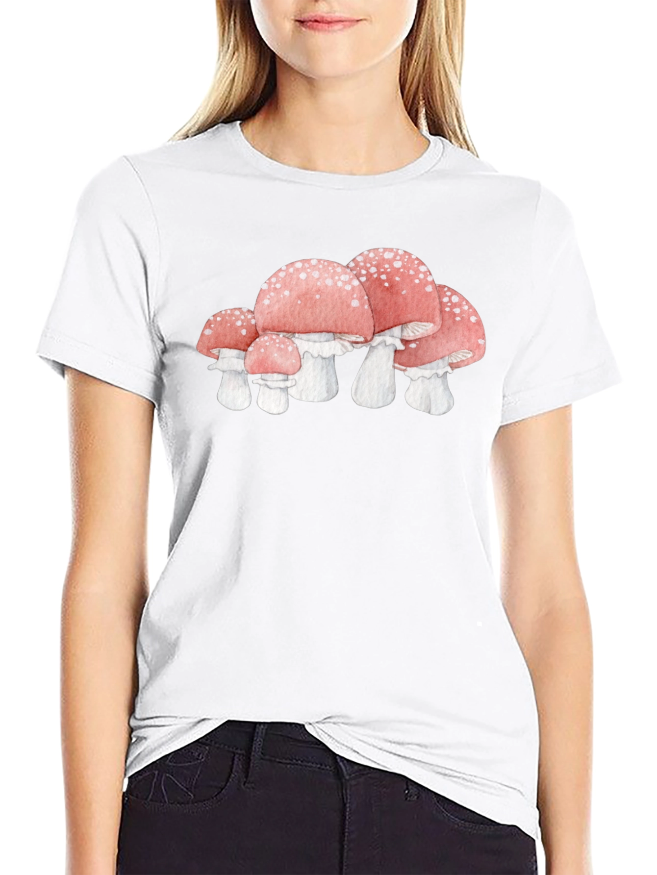 Mushroom Graphic Tee - Whimsical Black T-Shirt