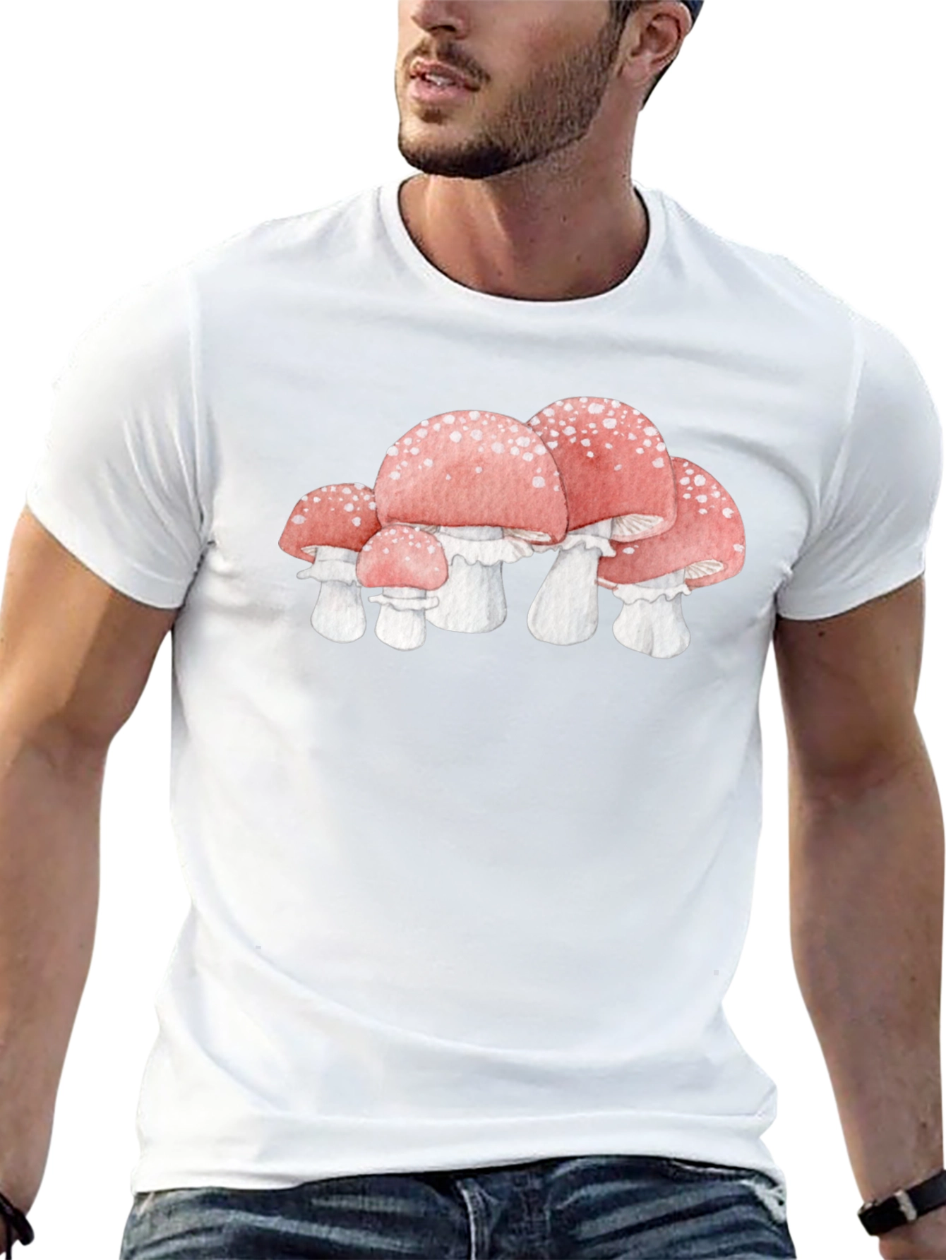Mushroom Graphic Tee - Whimsical Black T-Shirt