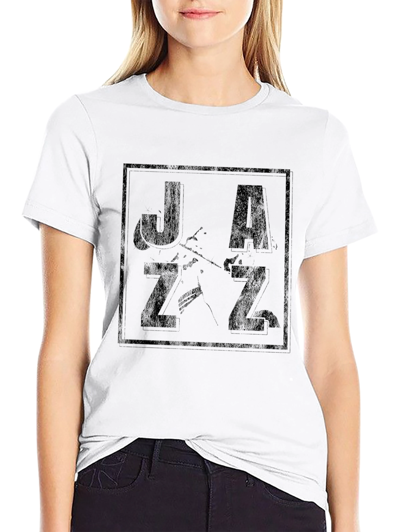 Jazz Music Graphic T-Shirt - Black