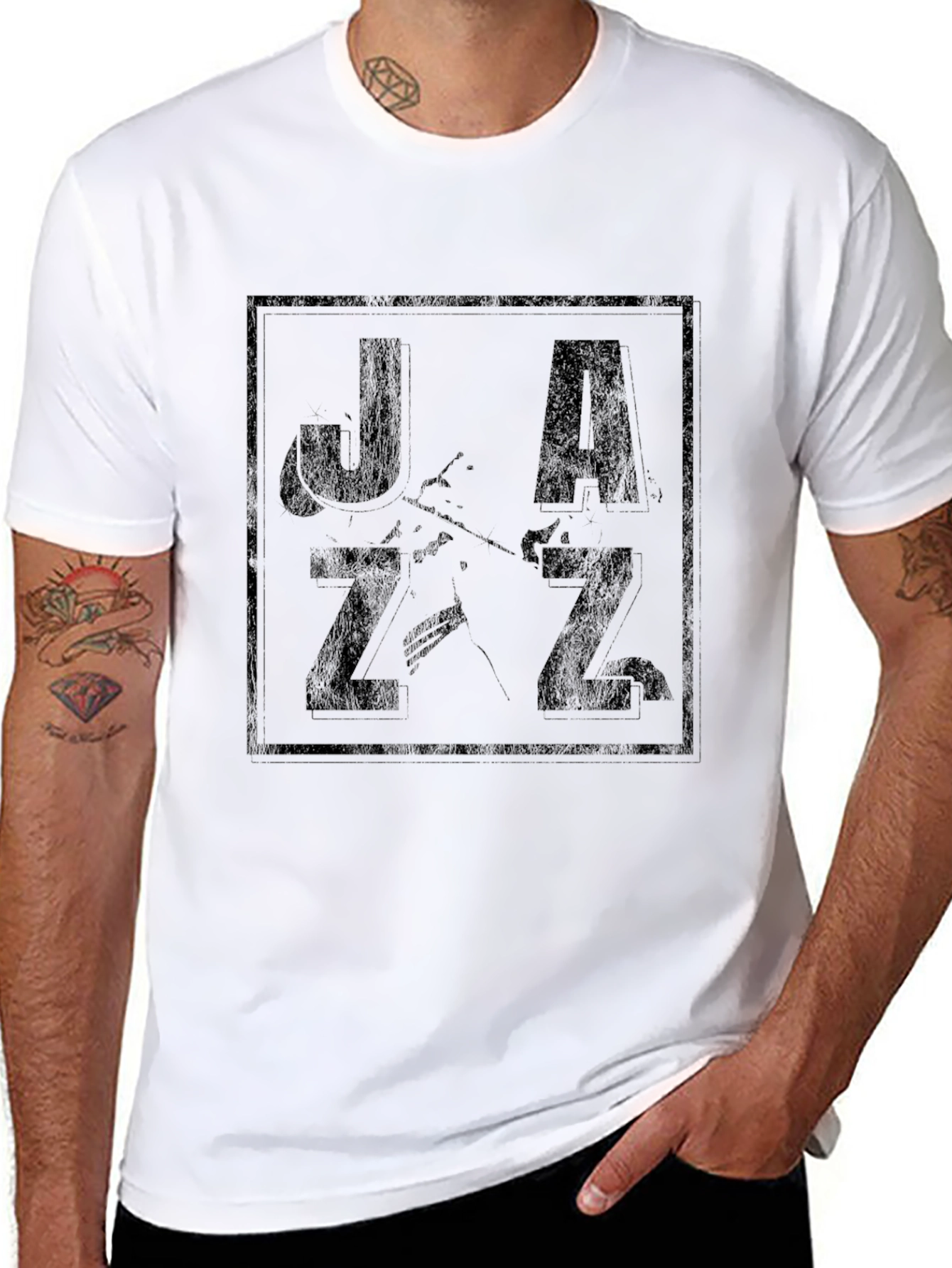 Jazz Music Graphic T-Shirt - Black