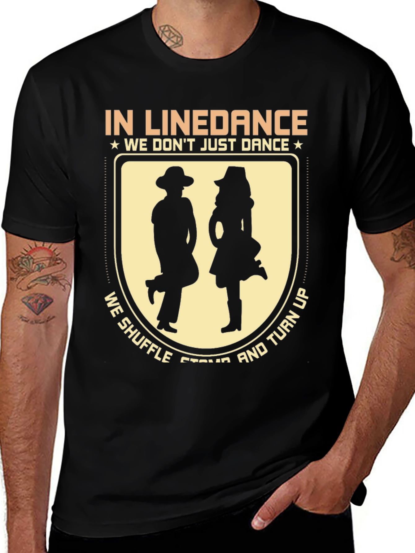 Line Dance Graphic Tee: Shuffle Stomp & Turn Up