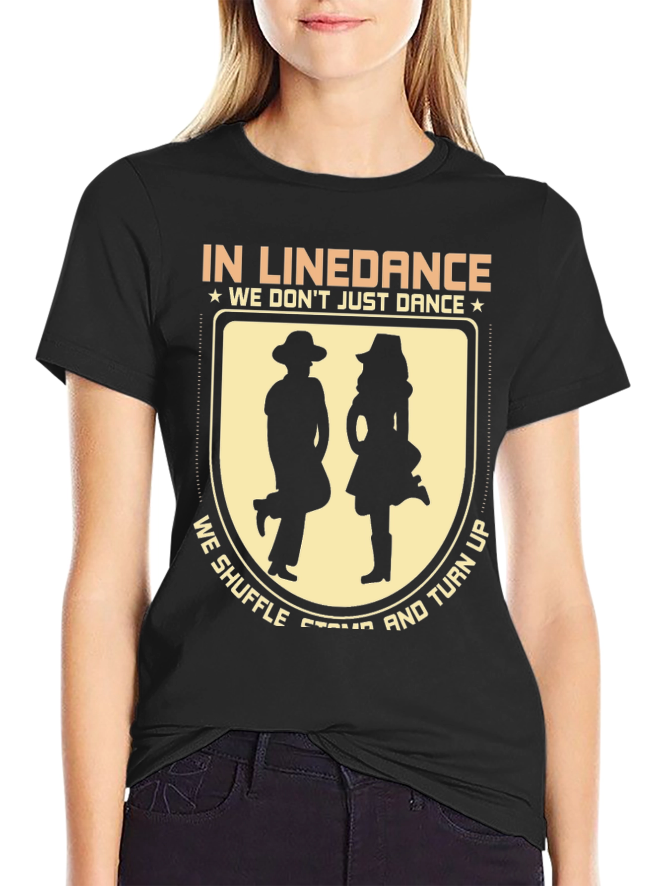 Line Dance Graphic Tee: Shuffle Stomp & Turn Up