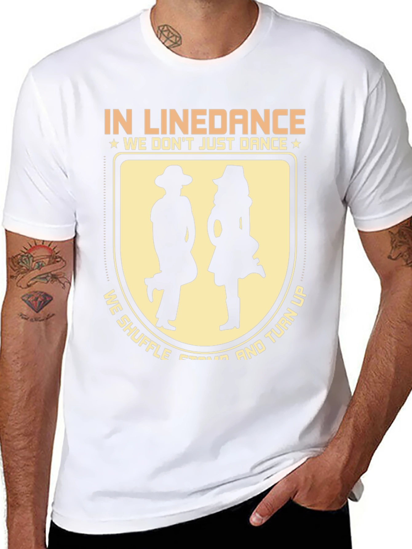 Line Dance Graphic Tee: Shuffle Stomp & Turn Up